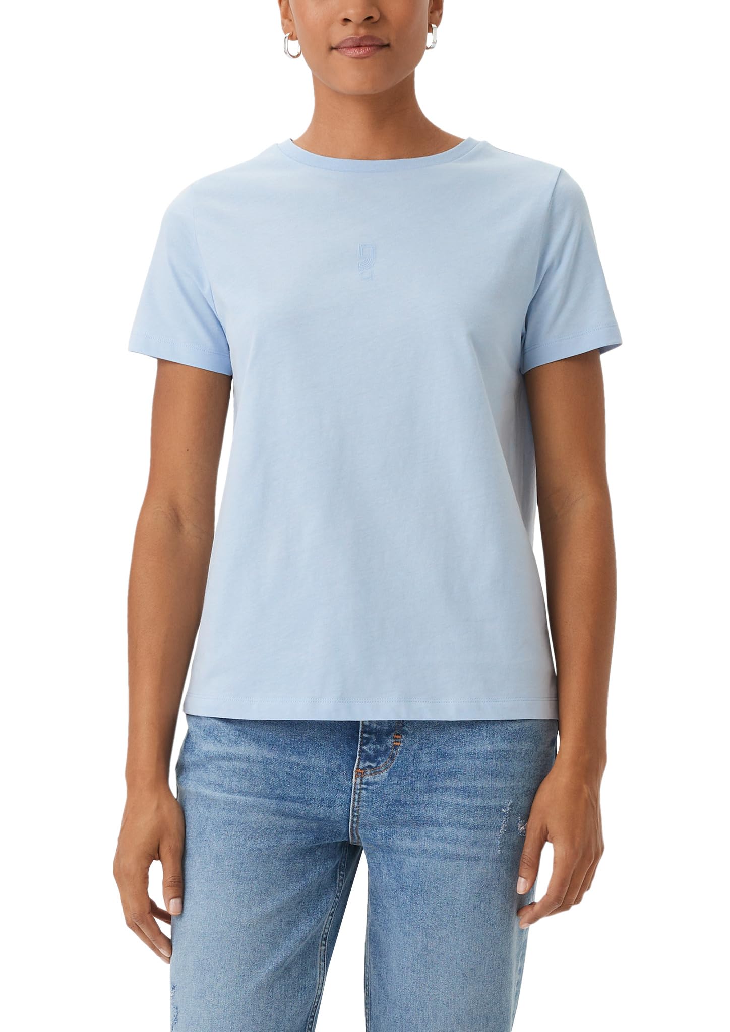 comma-t-shirt-mit-frontprint-hellblau image 1