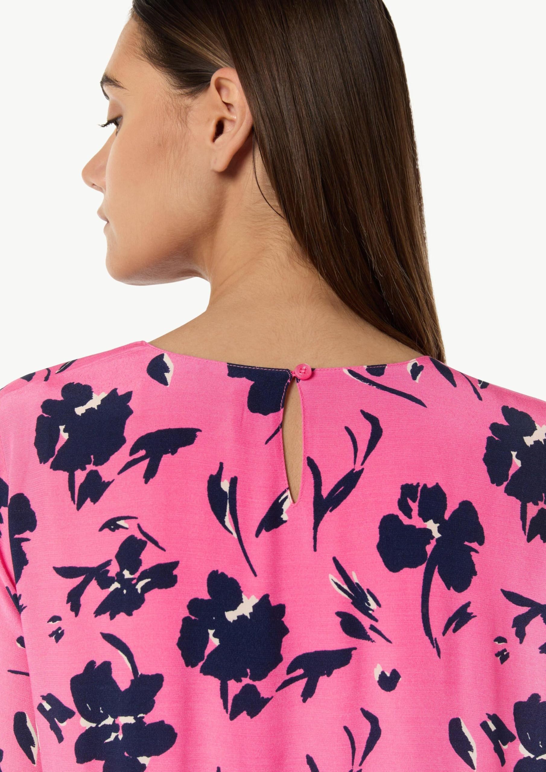 comma-minikleid-damen-pink-viskose-v-ausschnitt image 5