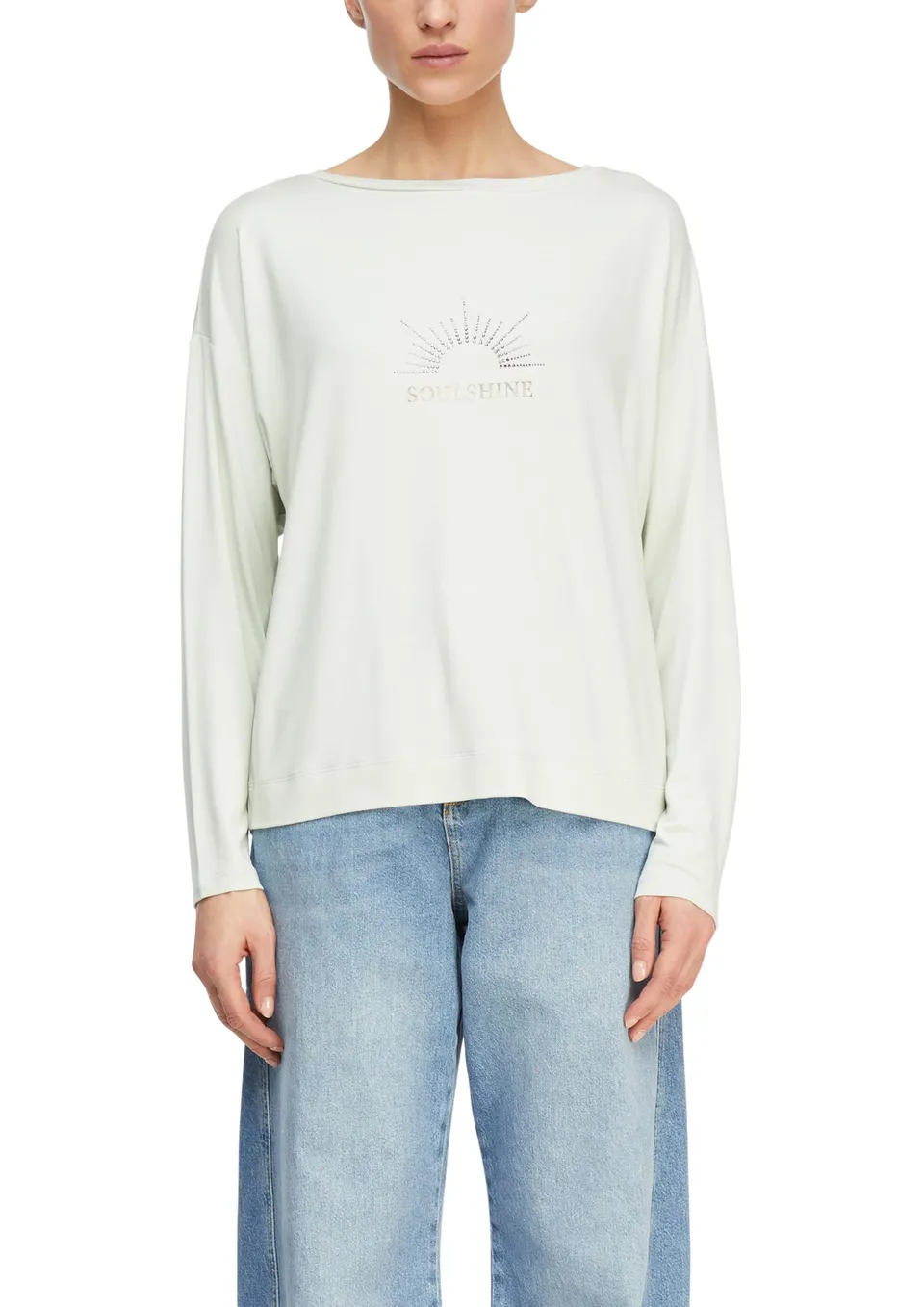 comma-tops-langarmshirt-damen-pastellt-rkis-frontprint image 1