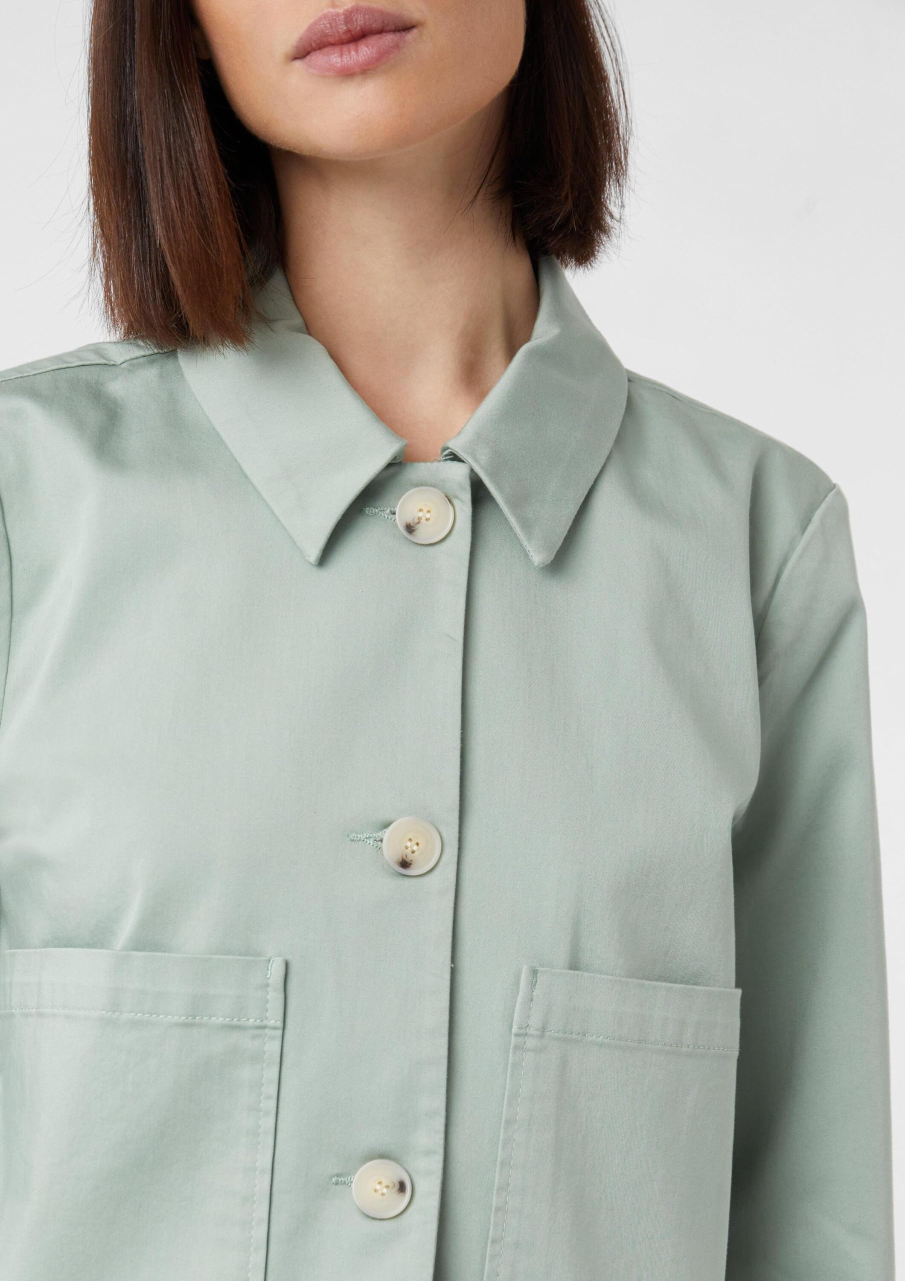 comma-baumwollsatin-jacke-boxy-fit-hemdkragen image 5