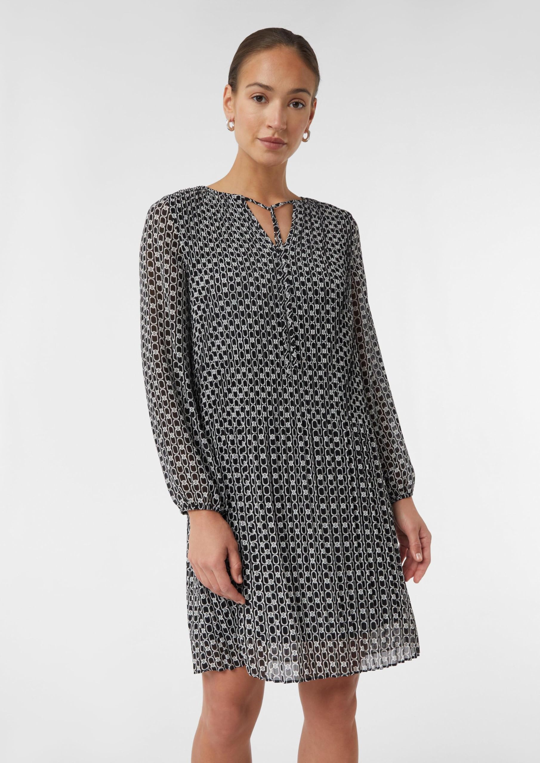 comma-dresses-chiffonkleid-plissee-print-schwarz image 6