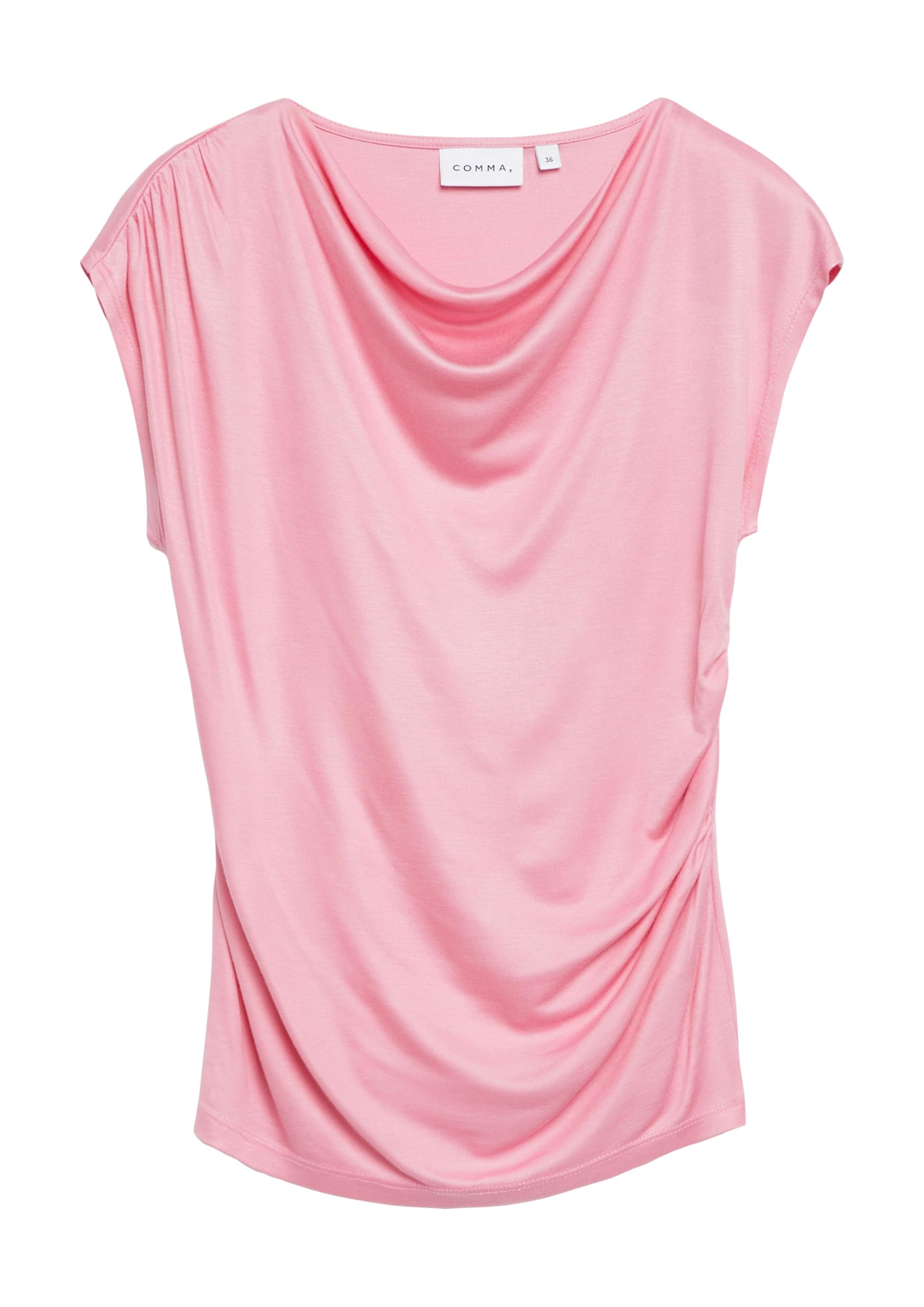 comma-t-shirt-tailliert-jersey-gr-36-rosa-rundhals-falte image 3