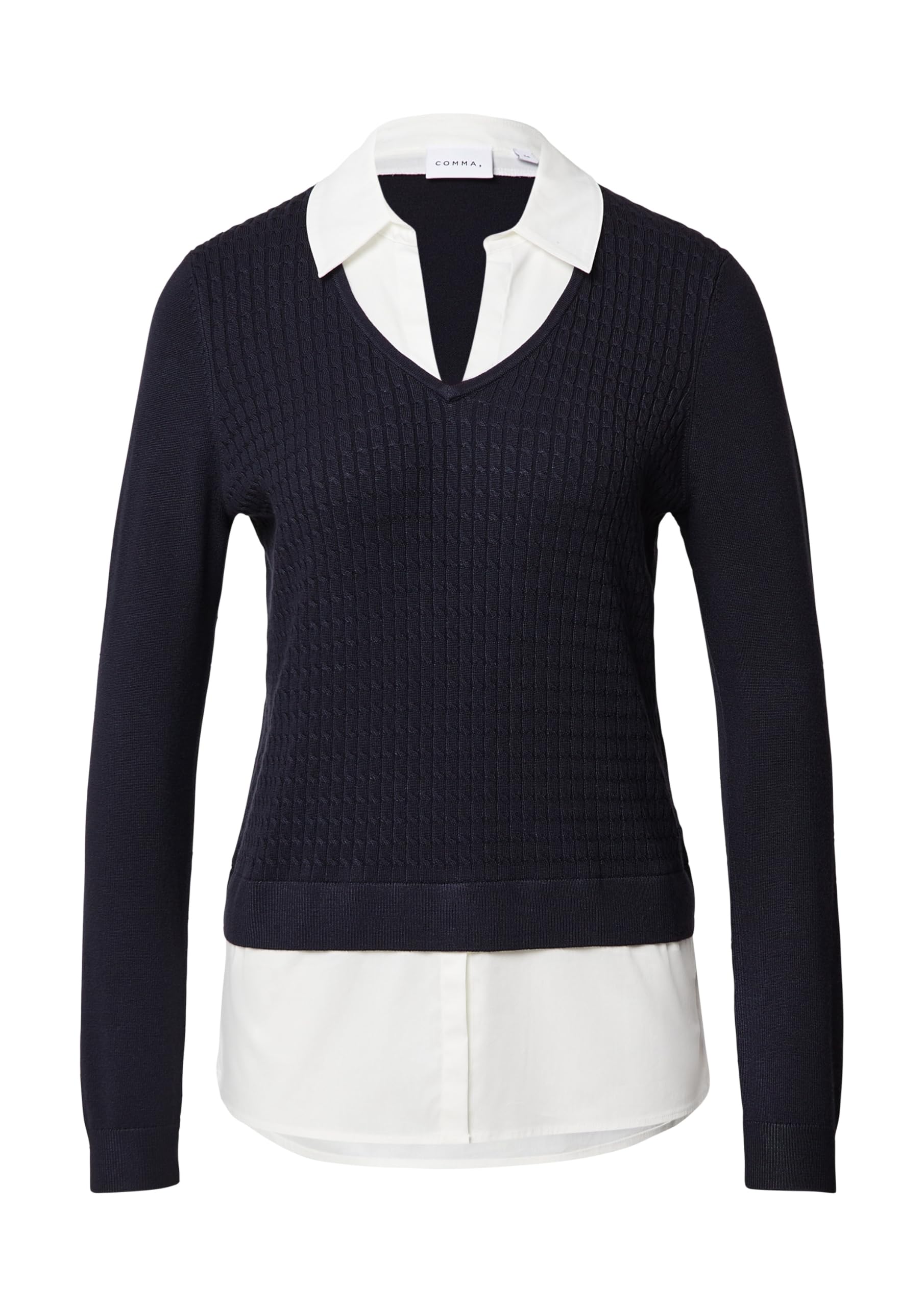 comma-pullover-damen-2-in-1-layering-gr-38-v-ausschnitt image 4