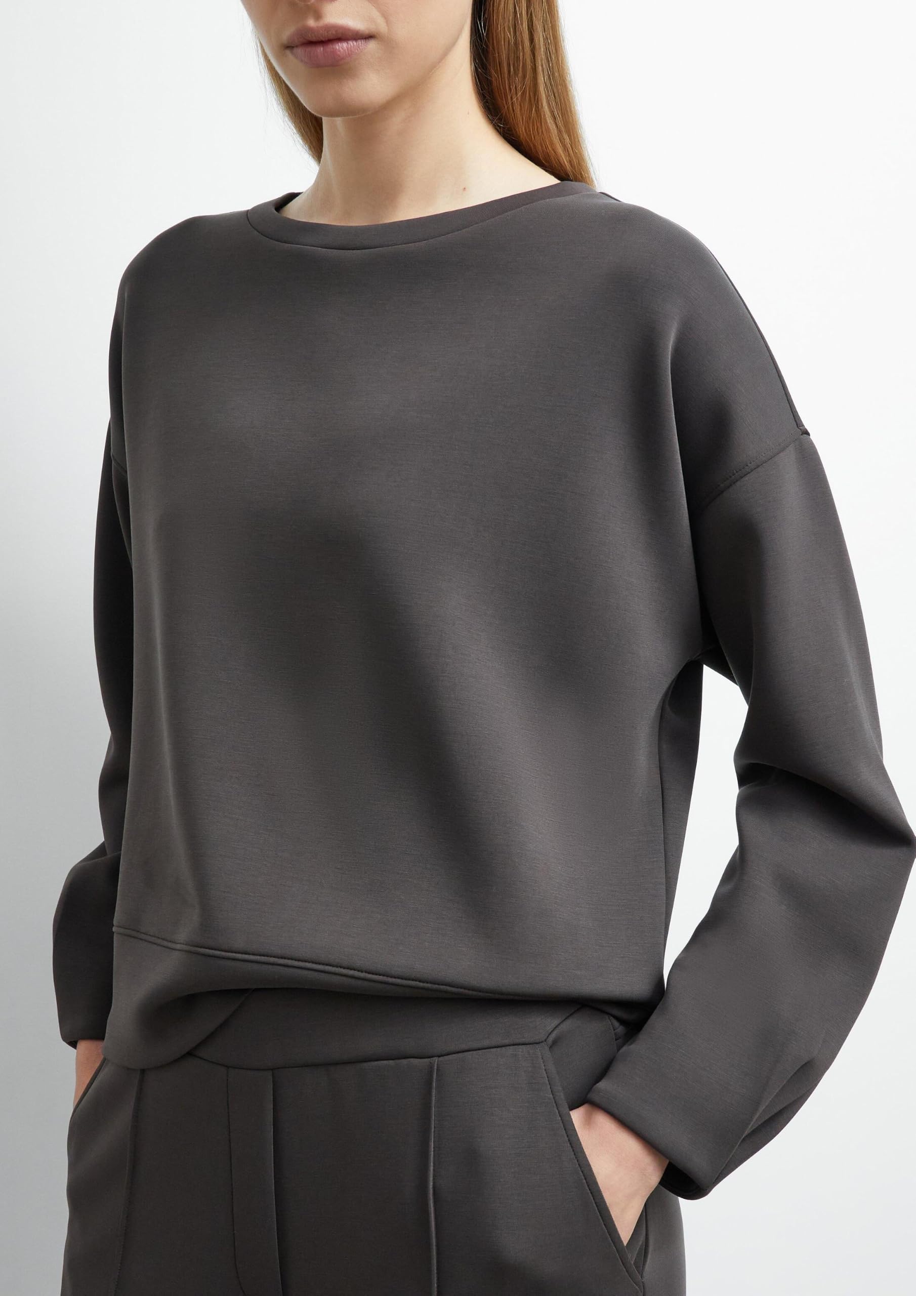 comma-sweatshirt-regular-fit-faltendetail-gr-36-braun image 3