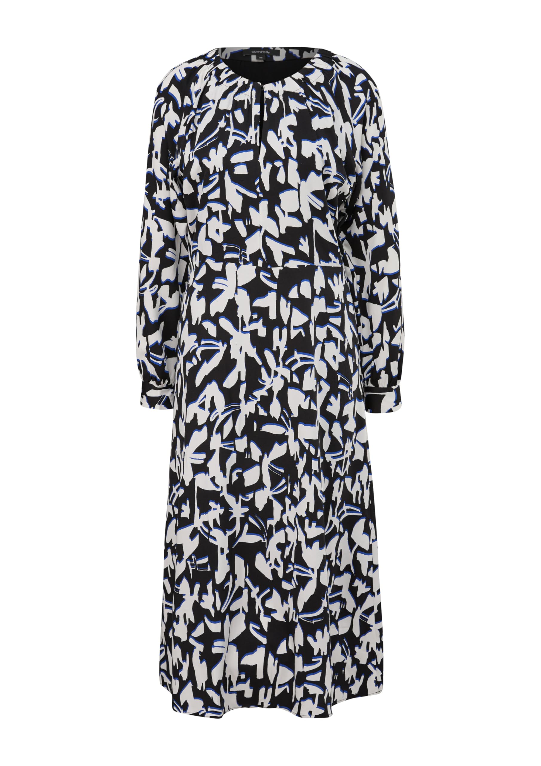 comma-dresses-flie-endes-maxikleid-all-over-print-royalblau image 3