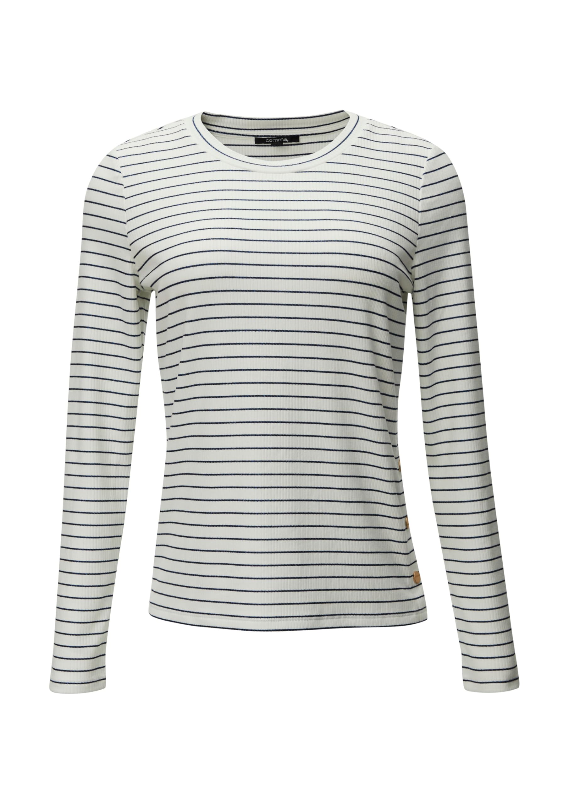 comma-langarmshirt-lurex-streifen-shirt-wei-gr-34 image 7