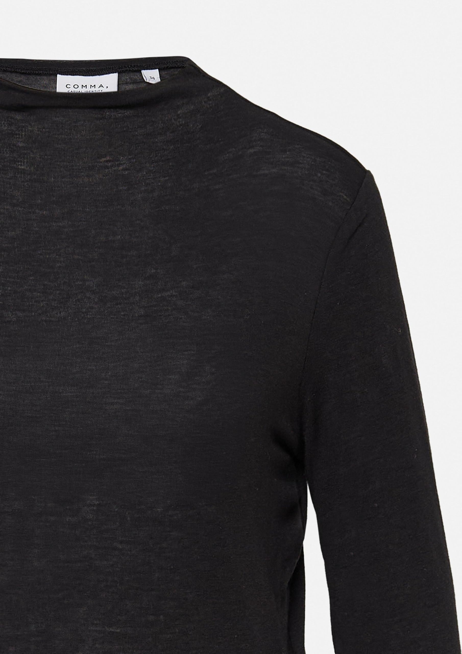 comma-semitransparentes-longsleeve-slim-fit-gr-44-schwarz image 6