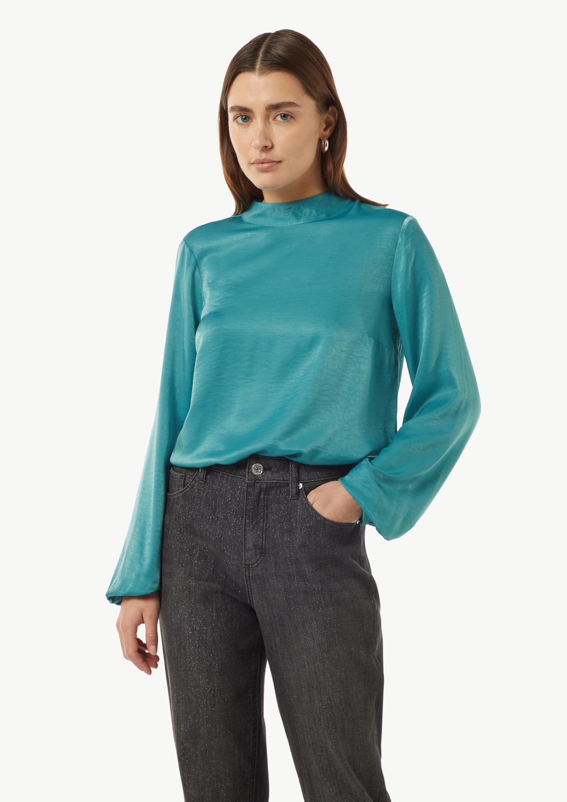 comma-viskosemix-bluse-mit-bindedetail-bluse-gr-46-t-rkisblau image 6