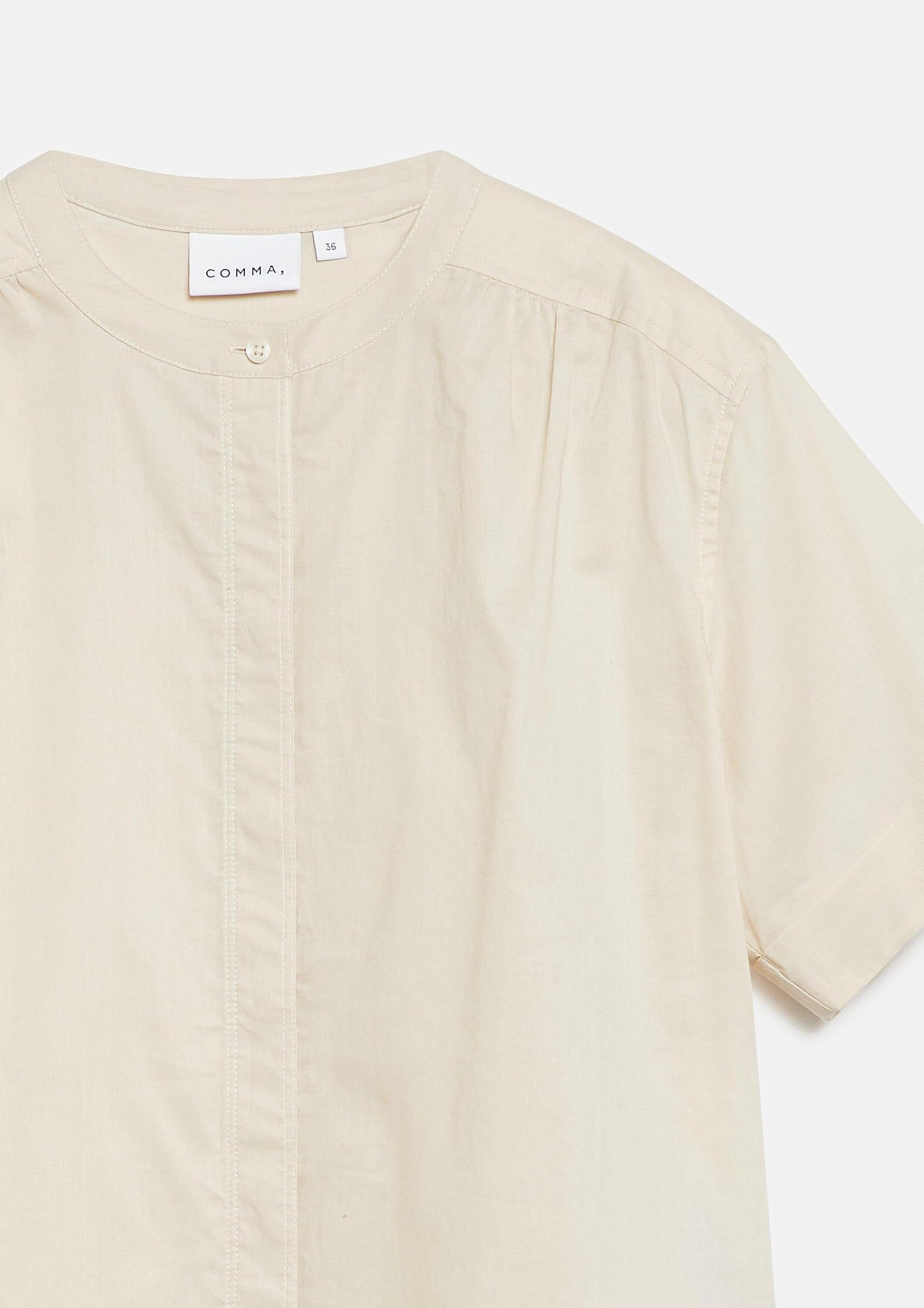 comma-blouses-kurzarm-bluse-baumwolle-stehkragen-damen image 5