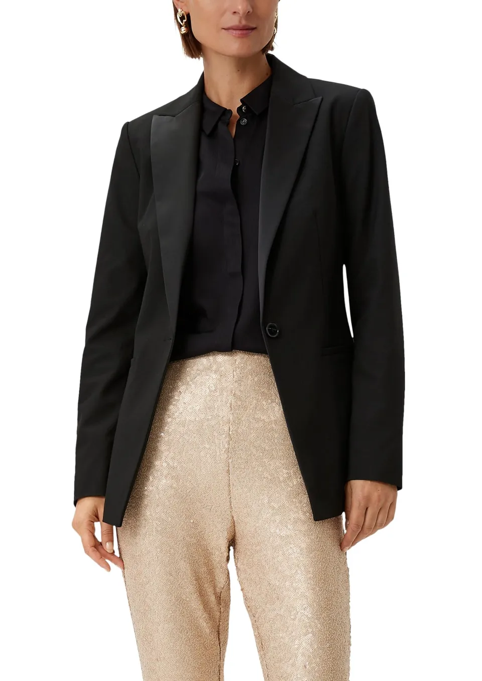 comma-taillierter-blazer-jersey-gr-e-34 image 1