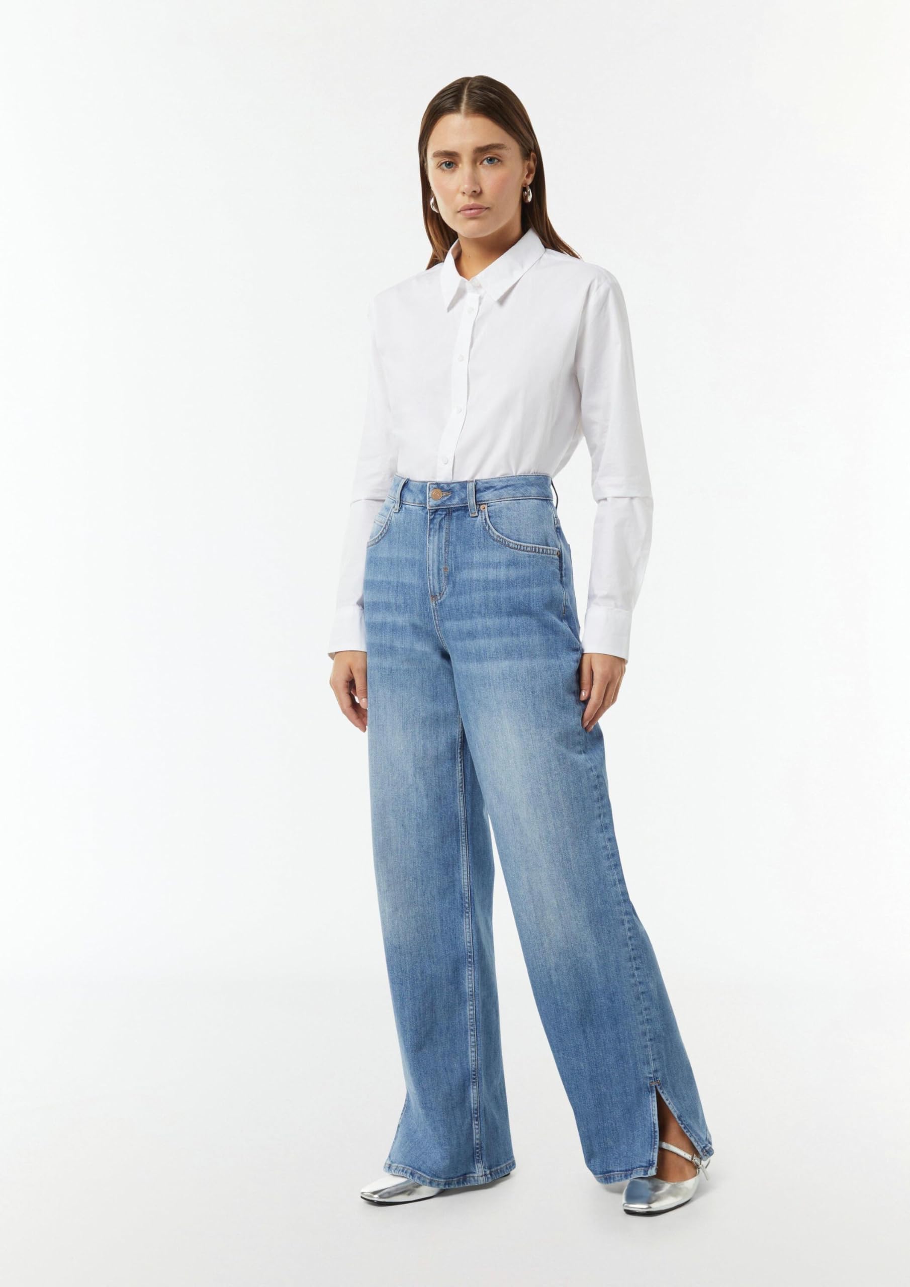 comma-jeans-wide-leg-jeans-schlitz-gr-e-40-blau image 6