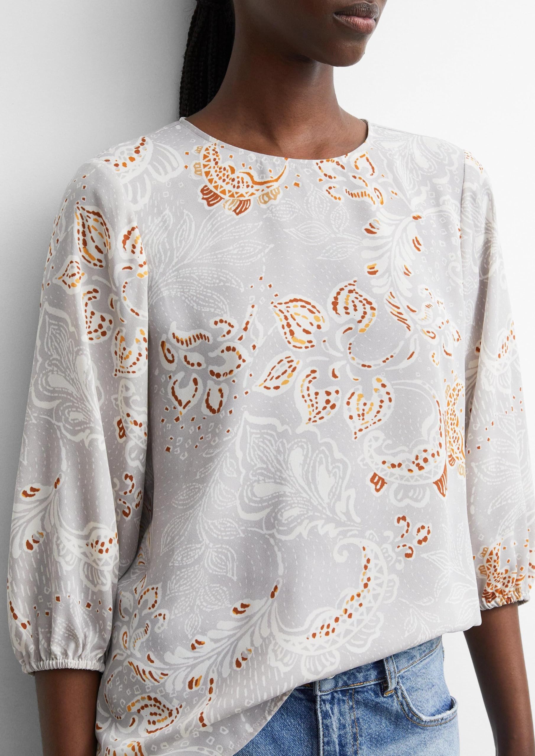 comma-bluse-all-over-print-3-4-arm-gr-32-crew-neck image 3