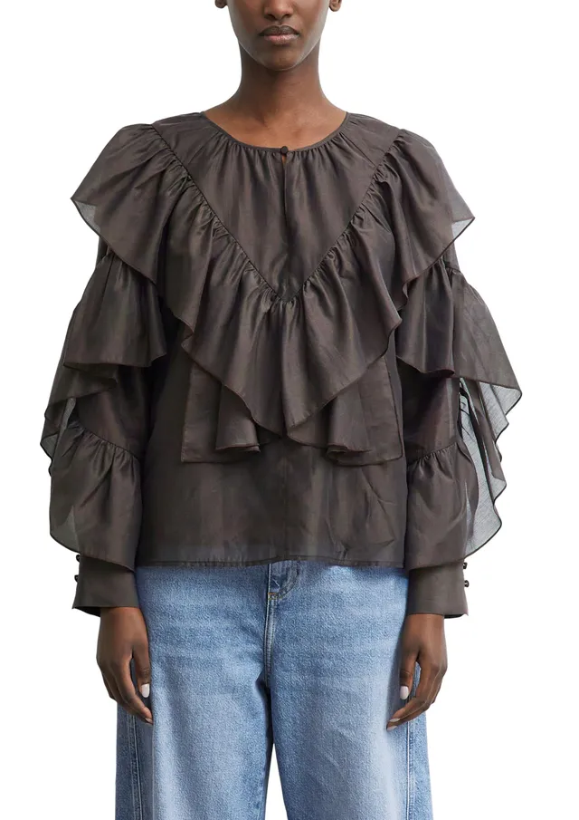 comma-blouses-volant-bluse-langarm-gr-36-raffung image 1
