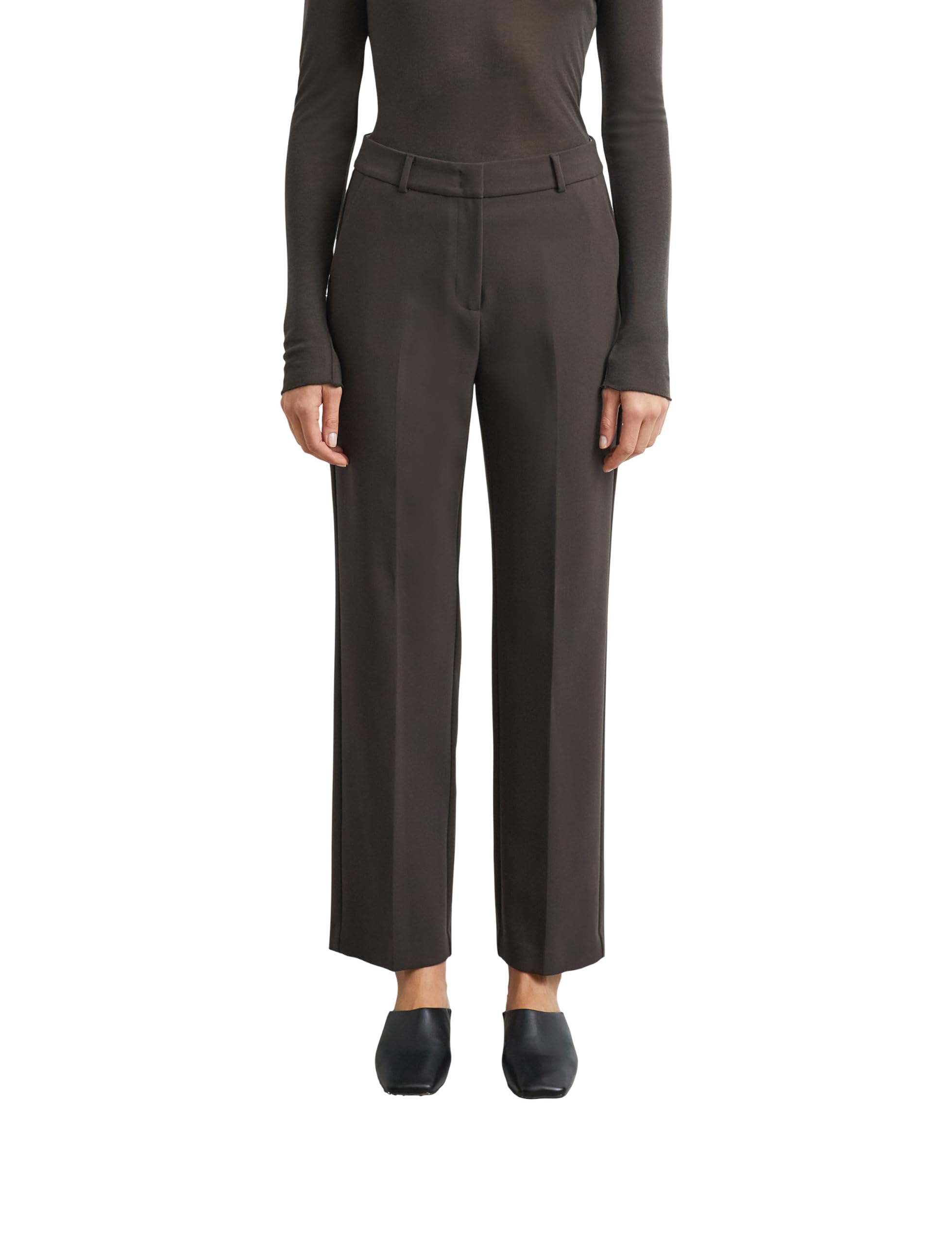 comma-trousers-hose-straight-leg-mid-rise-dunkelbraun-34 image 1