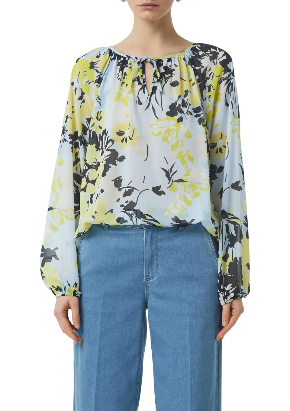 comma-blouses-chiffon-bluse-gr-38-mit-schleife image 1