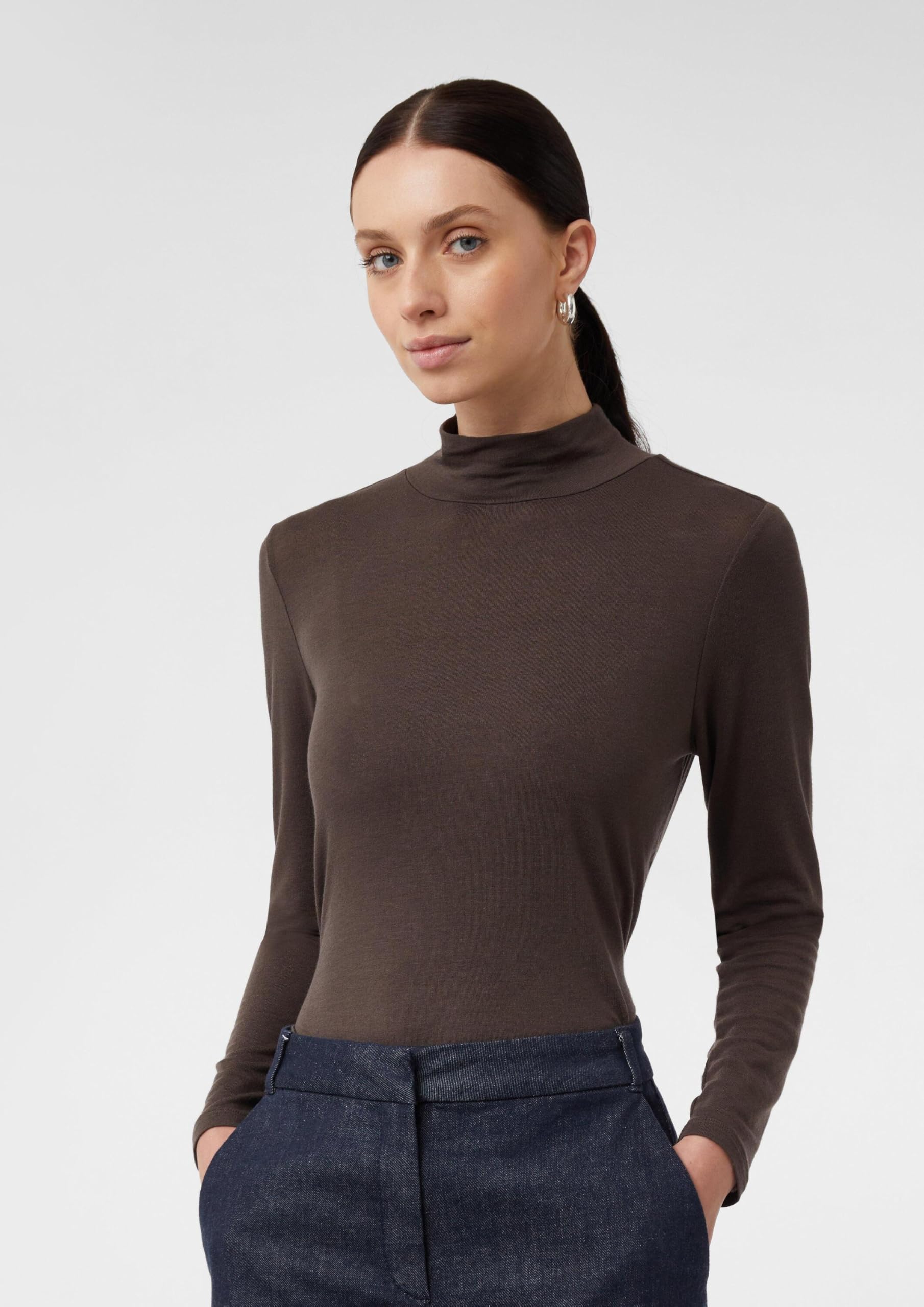 comma-tops-shirt-stehkragen-semitransparent-damen image 5