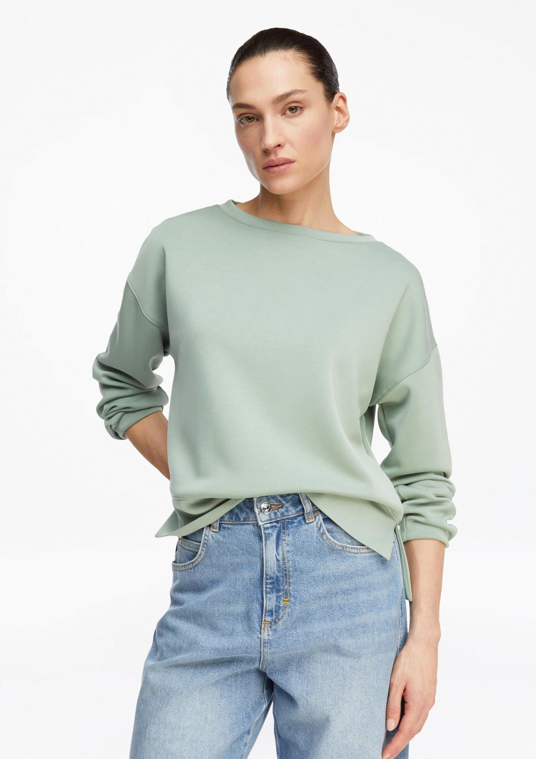 comma-sweatshirt-damen-pastellgr-n-gr-36-mit-faltendetail image 6