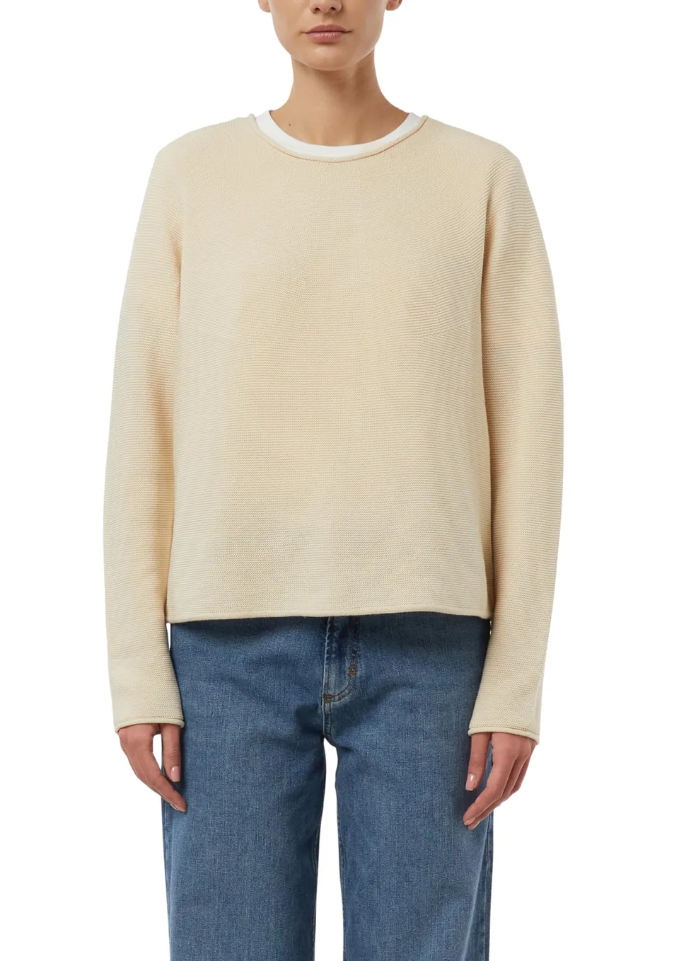 comma-strickpullover-struktur-rollsaum-gr-46-basic image 1