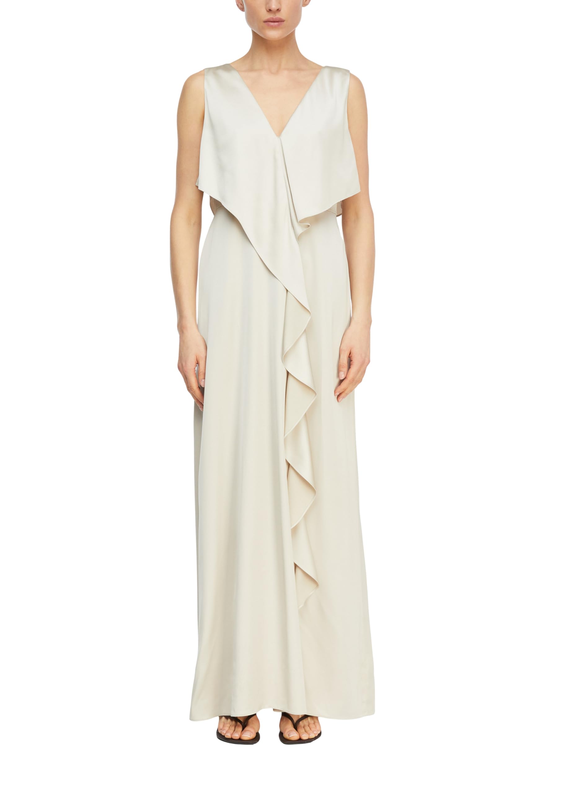 comma-satinkleid-mit-v-ausschnitt-kleid-34-bordeaux image 1
