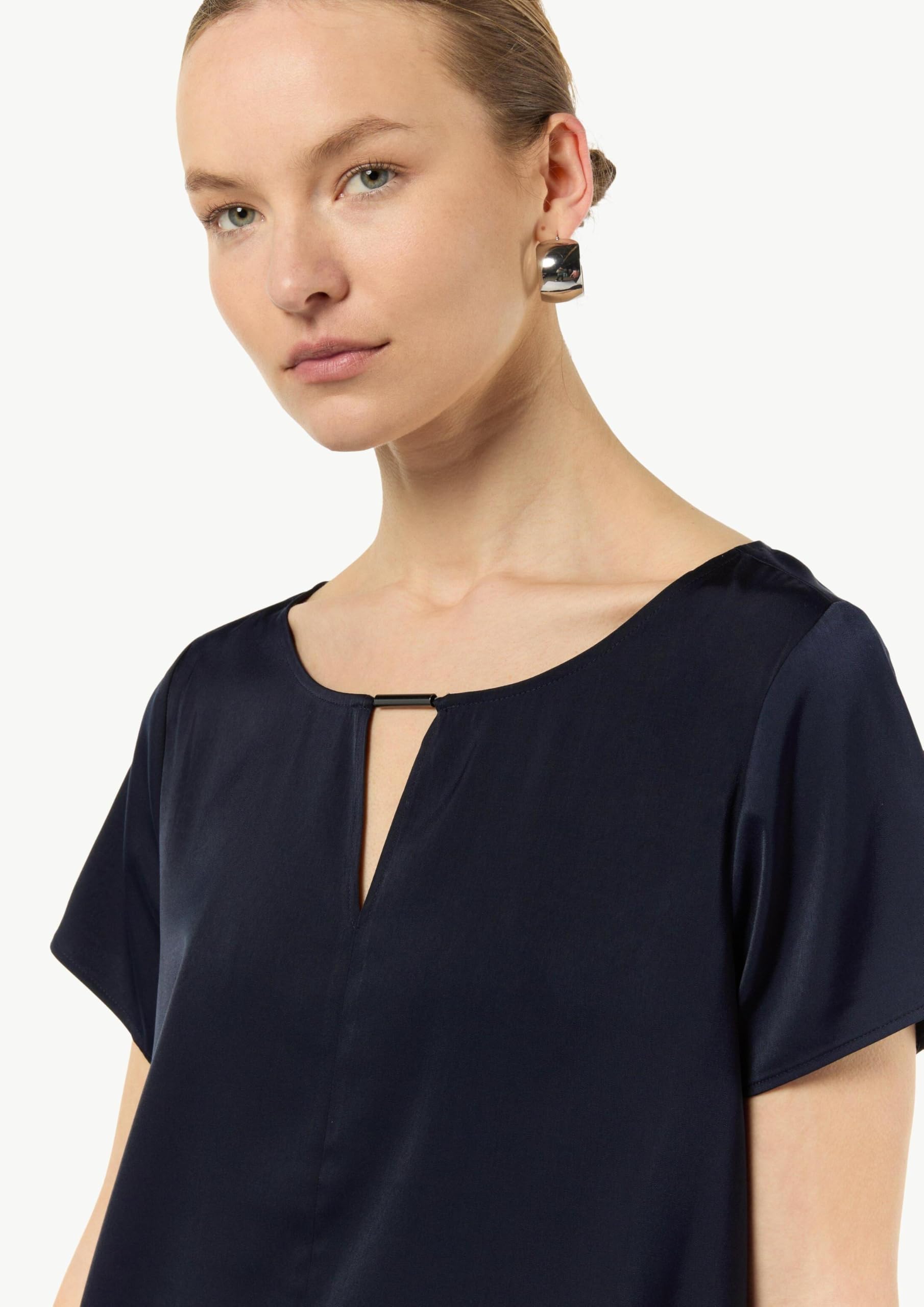 comma-satinbluse-damen-elegant-navy-wei-orange image 3