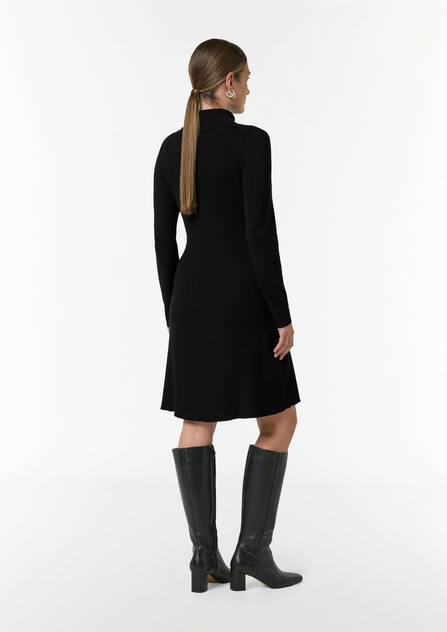 comma-rippstrickkleid-gr-38-schwarz-turtleneck-kurz image 7