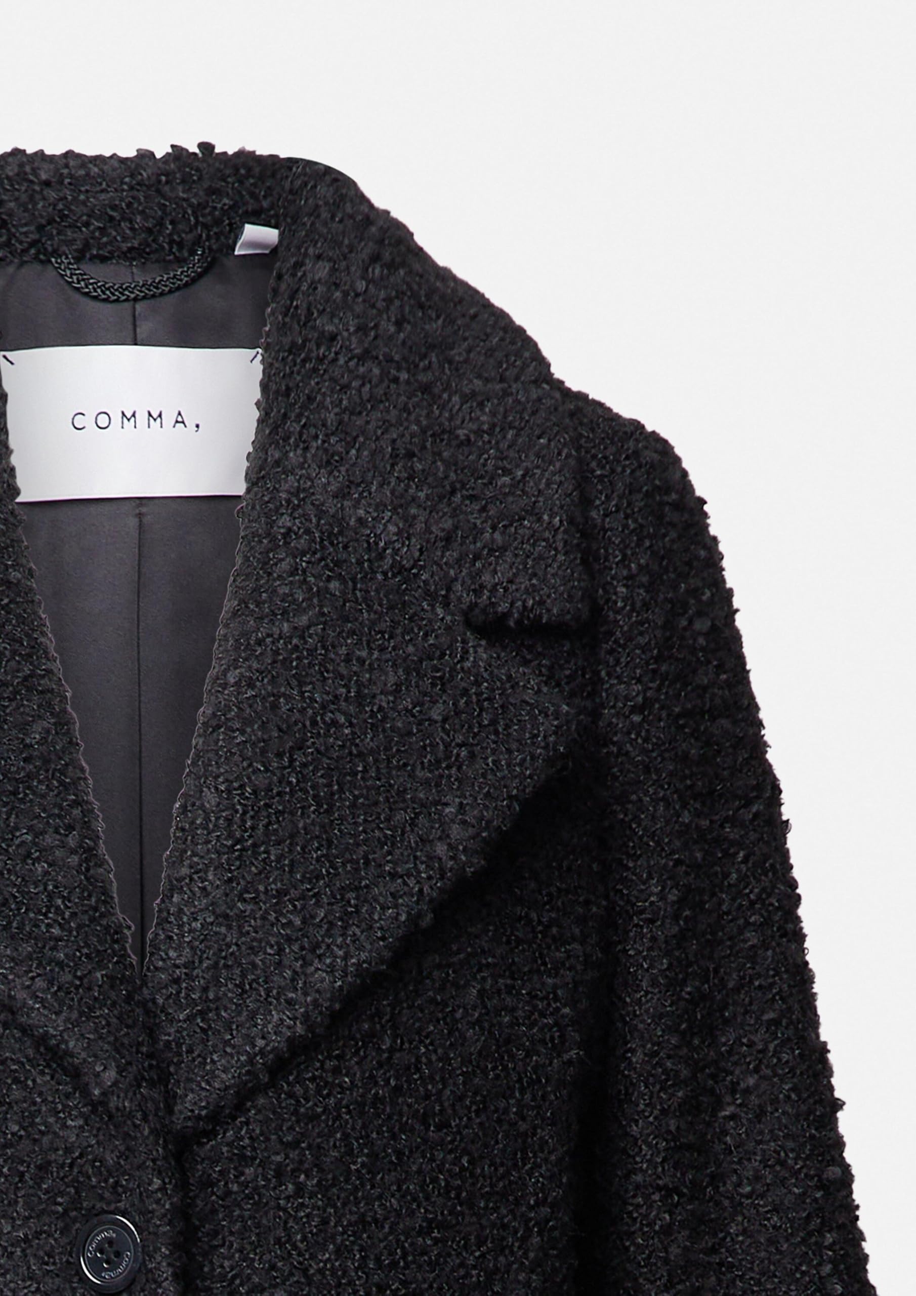 comma-boucl-jacke-kurz-damen-gr-44-mit-rippb-ndchen image 4