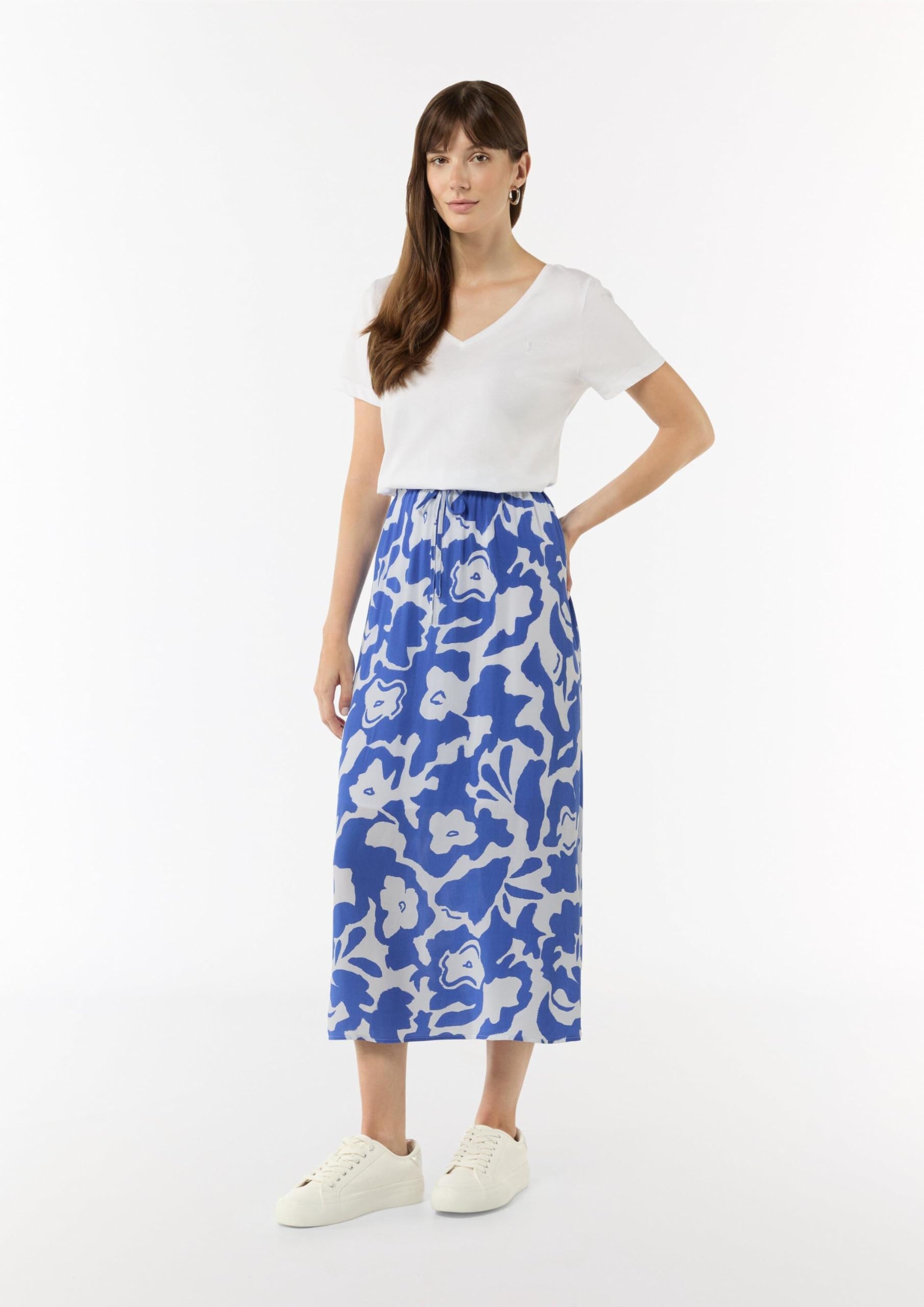 comma-skirts-midi-rock-viskose-mit-bl-tenprint image 6