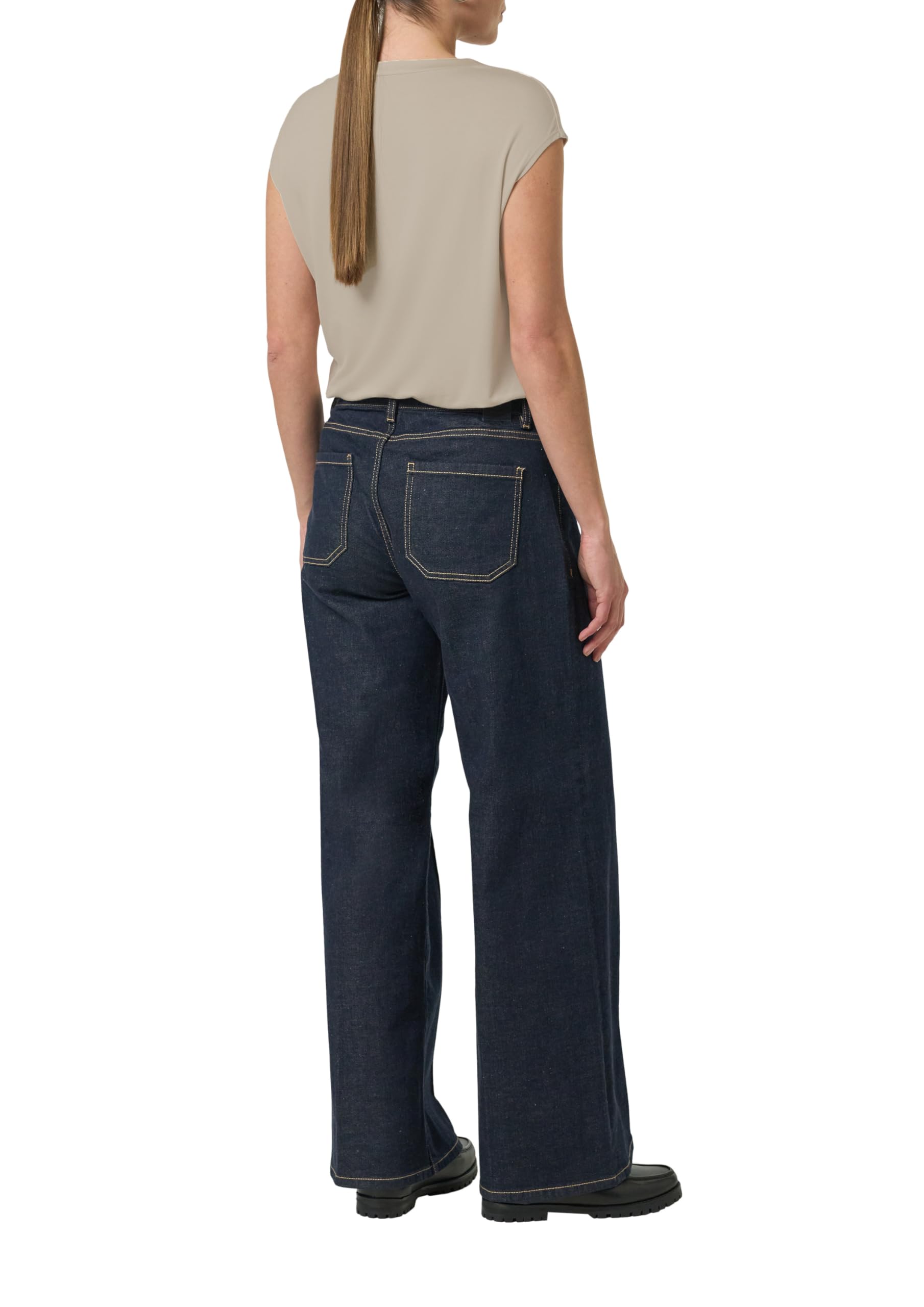 comma-blusenshirt-mit-satinblende-viskosemix-beige image 7