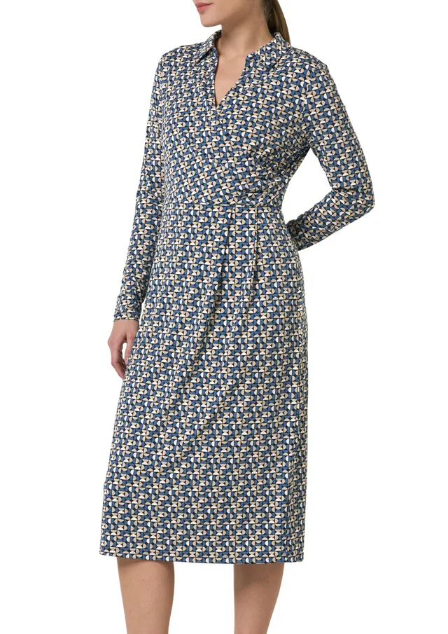 comma-midikleid-gr-42-navy-wickeloptik-allover-print image 1