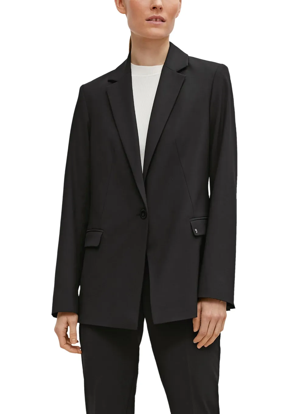 comma-blazers-2128345-blazer-gr-38-schwarz-knopfleiste image 1
