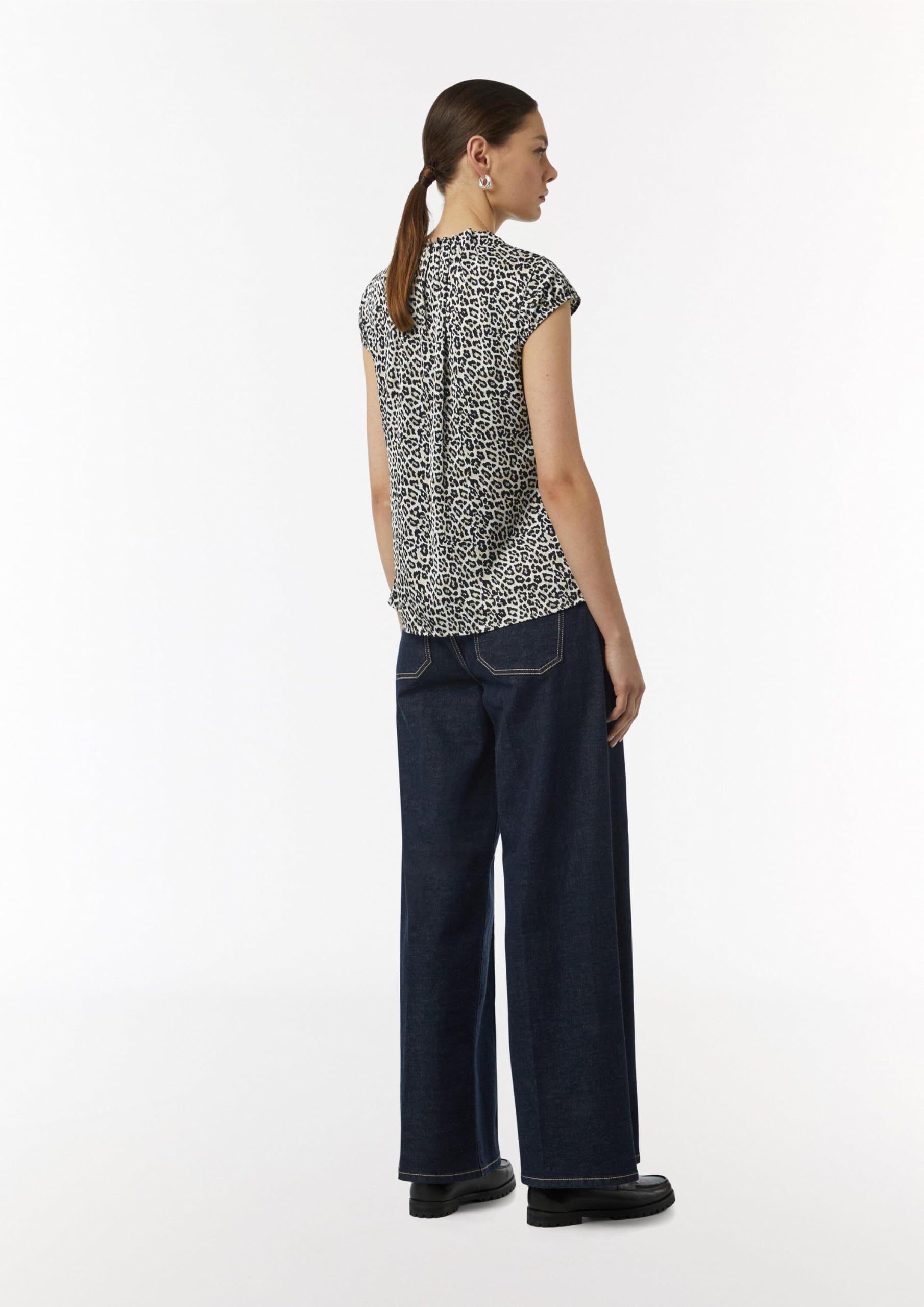 comma-blouses-satinbluse-mit-kapp-rmeln-gr-40-gemustert image 7