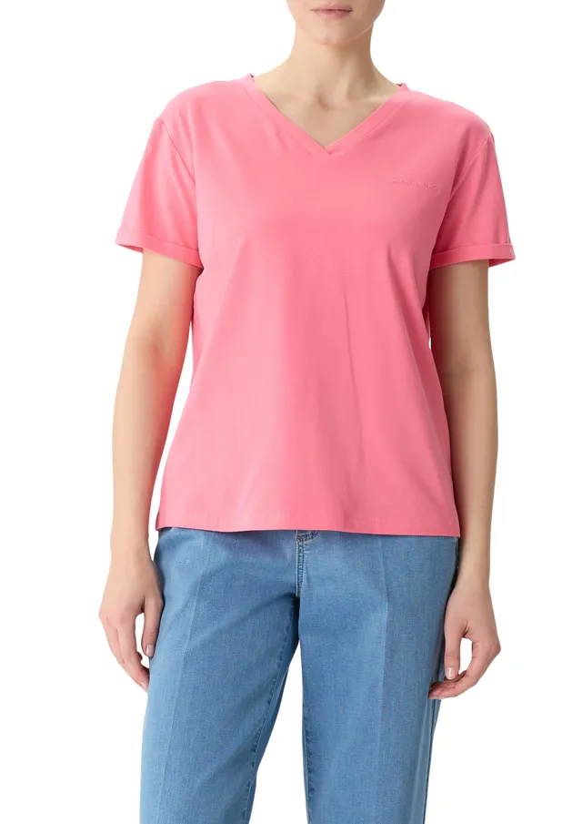 comma-t-shirt-relaxed-fit-v-ausschnitt-logo-stickerei image 1