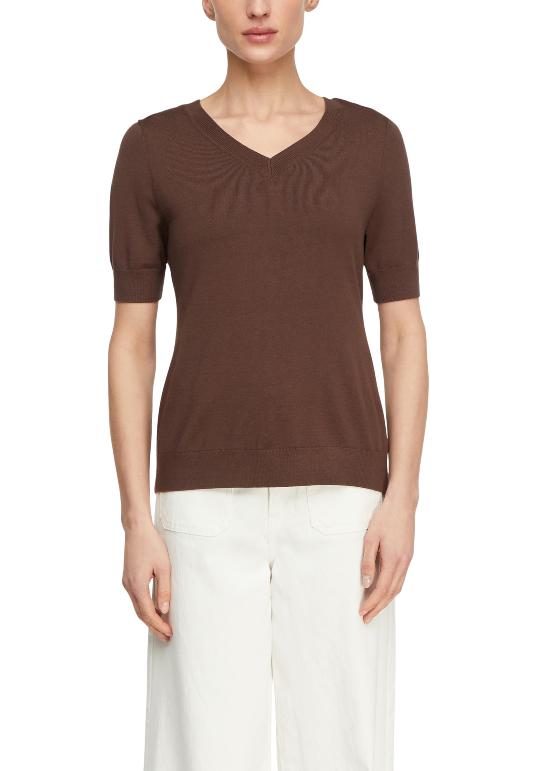 comma-strickpullover-slim-fit-v-ausschnitt-gr-46-braun image 1