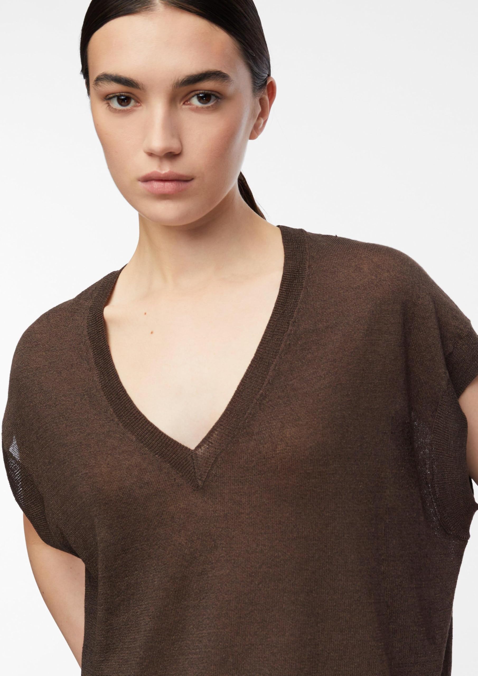 comma-strickpullover-feinstrick-dunkelbraun-relaxed image 3