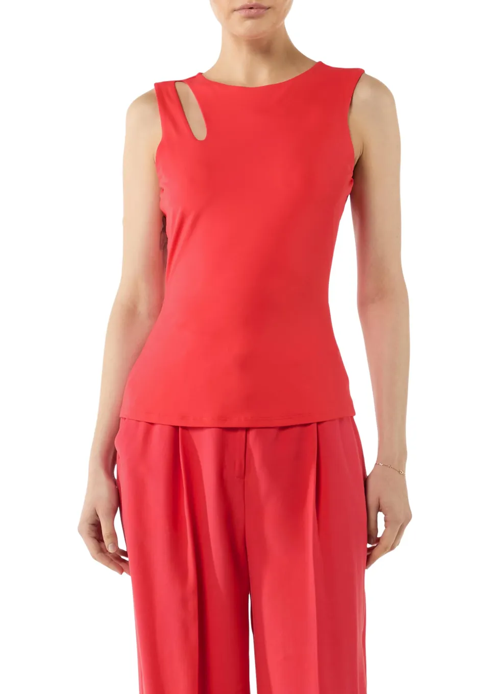 comma-jersey-top-cut-out-koralle-gr-34-t-shirt image 1