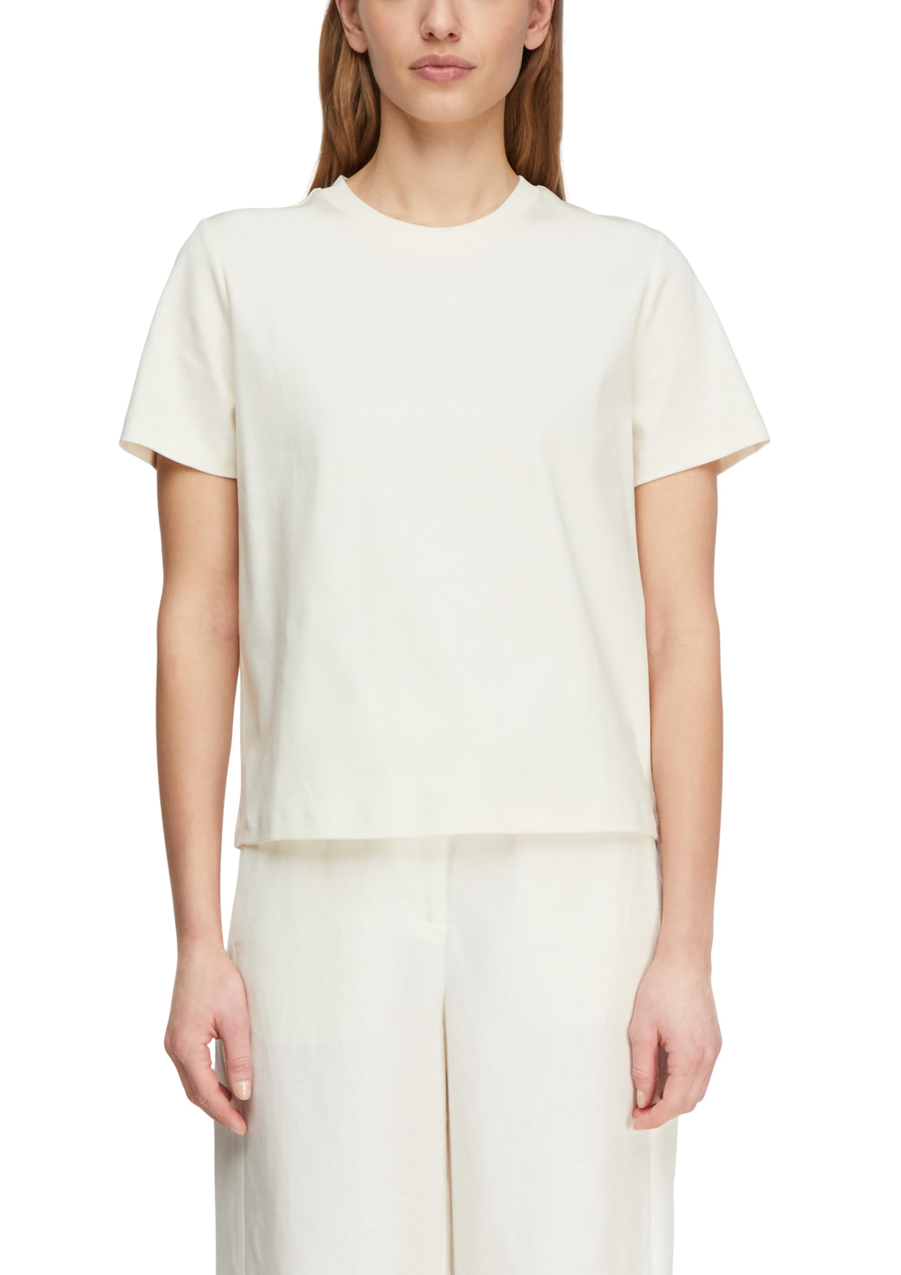comma-basic-t-shirt-damen-creme-shirt-kurzarm image 8