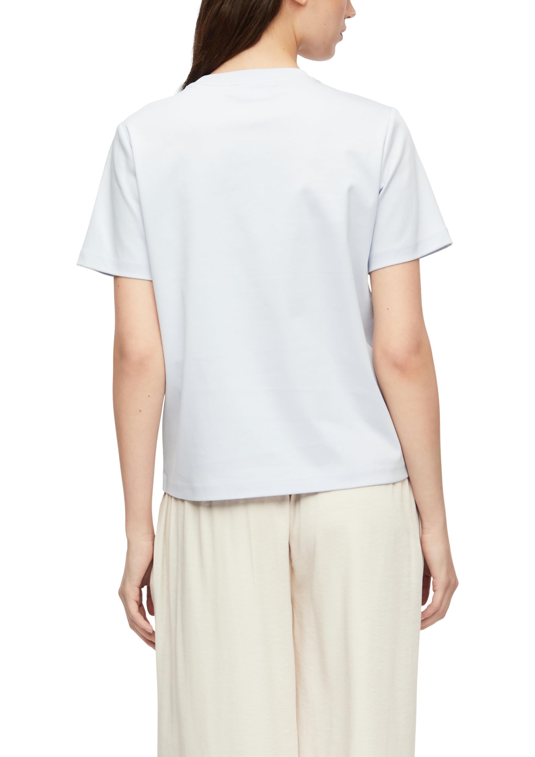 comma-basic-t-shirt-damen-top-baumwolle-uni image 2