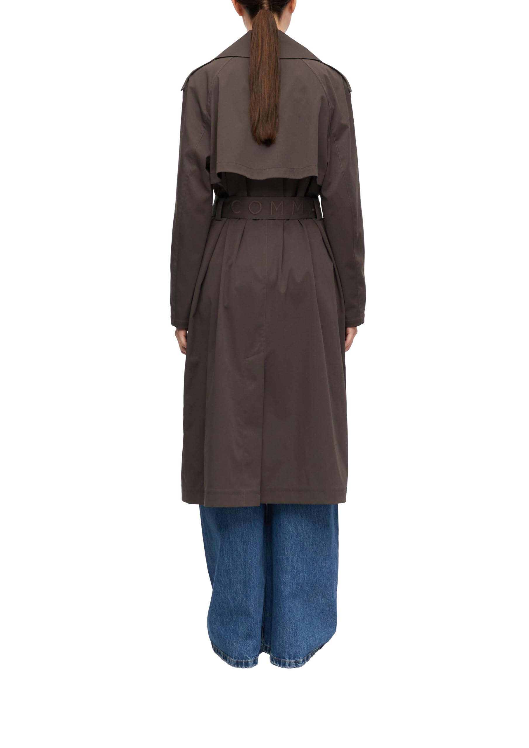 comma-trenchcoat-relaxed-fit-mantel-damen-bindeg-rtel-twill image 3