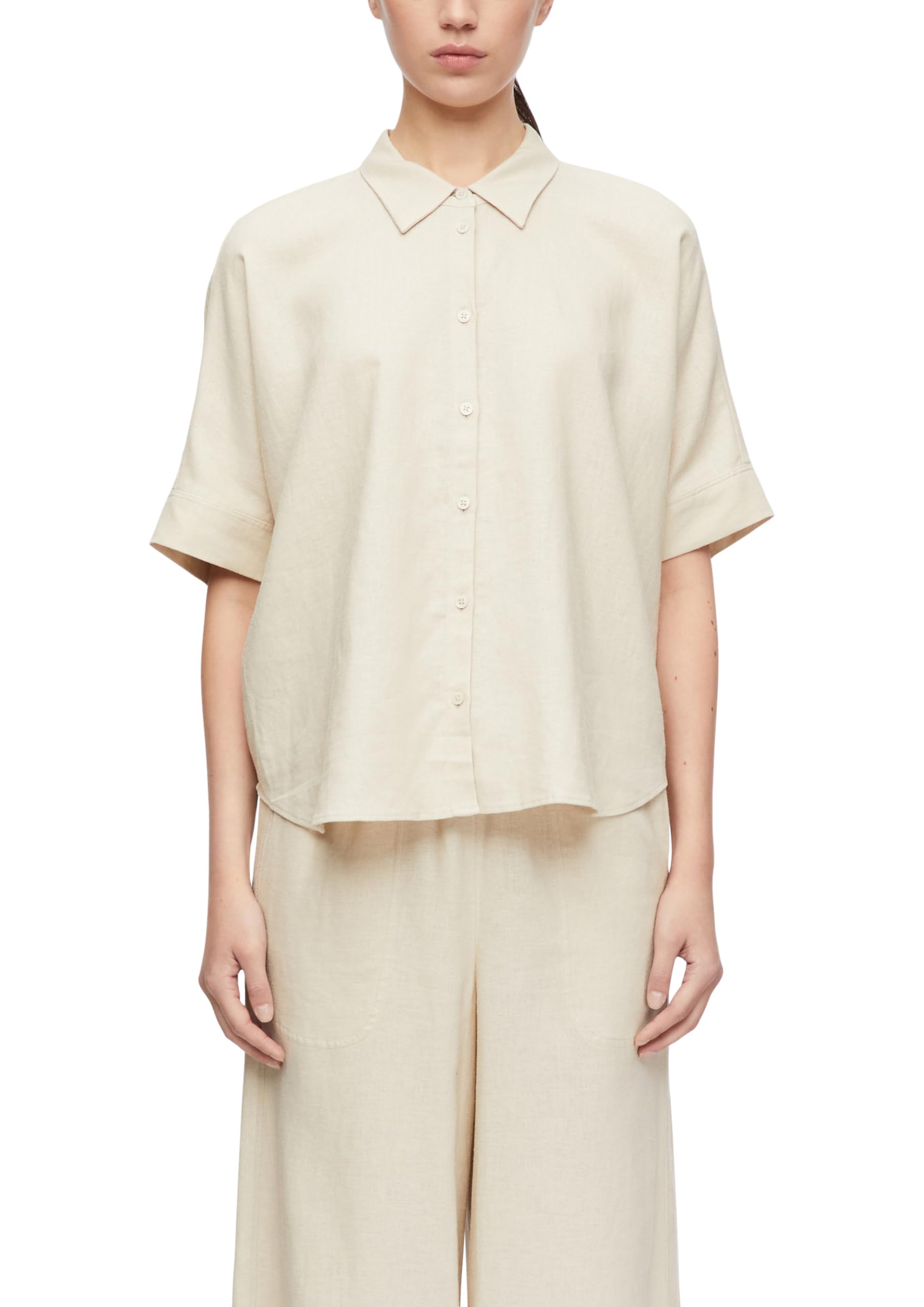 comma-bluse-oversize-beige-gr-34-leinenmix image 1