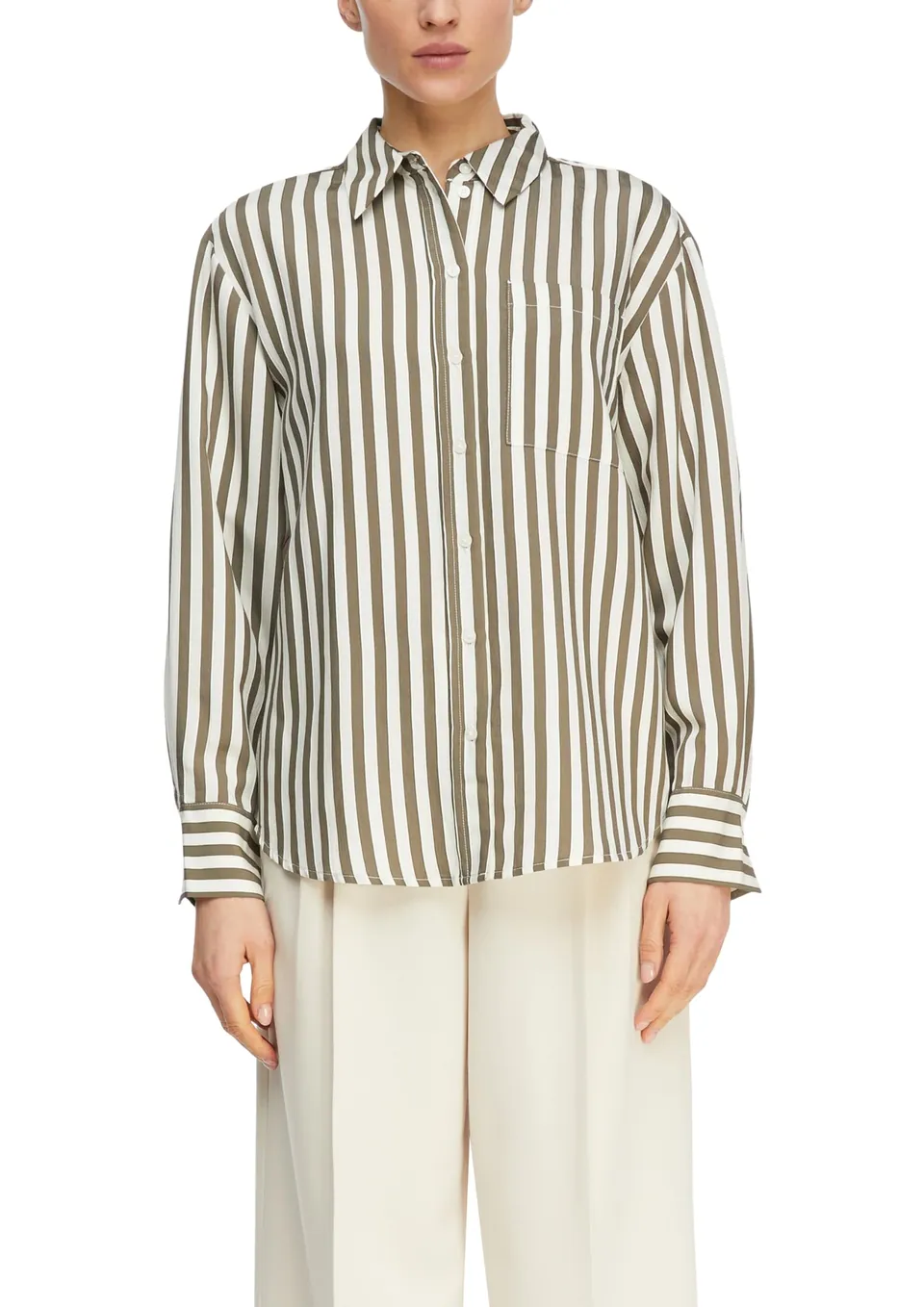 comma-bluse-damen-jacquardstreifen-relaxed-fit-gr-42 image 1