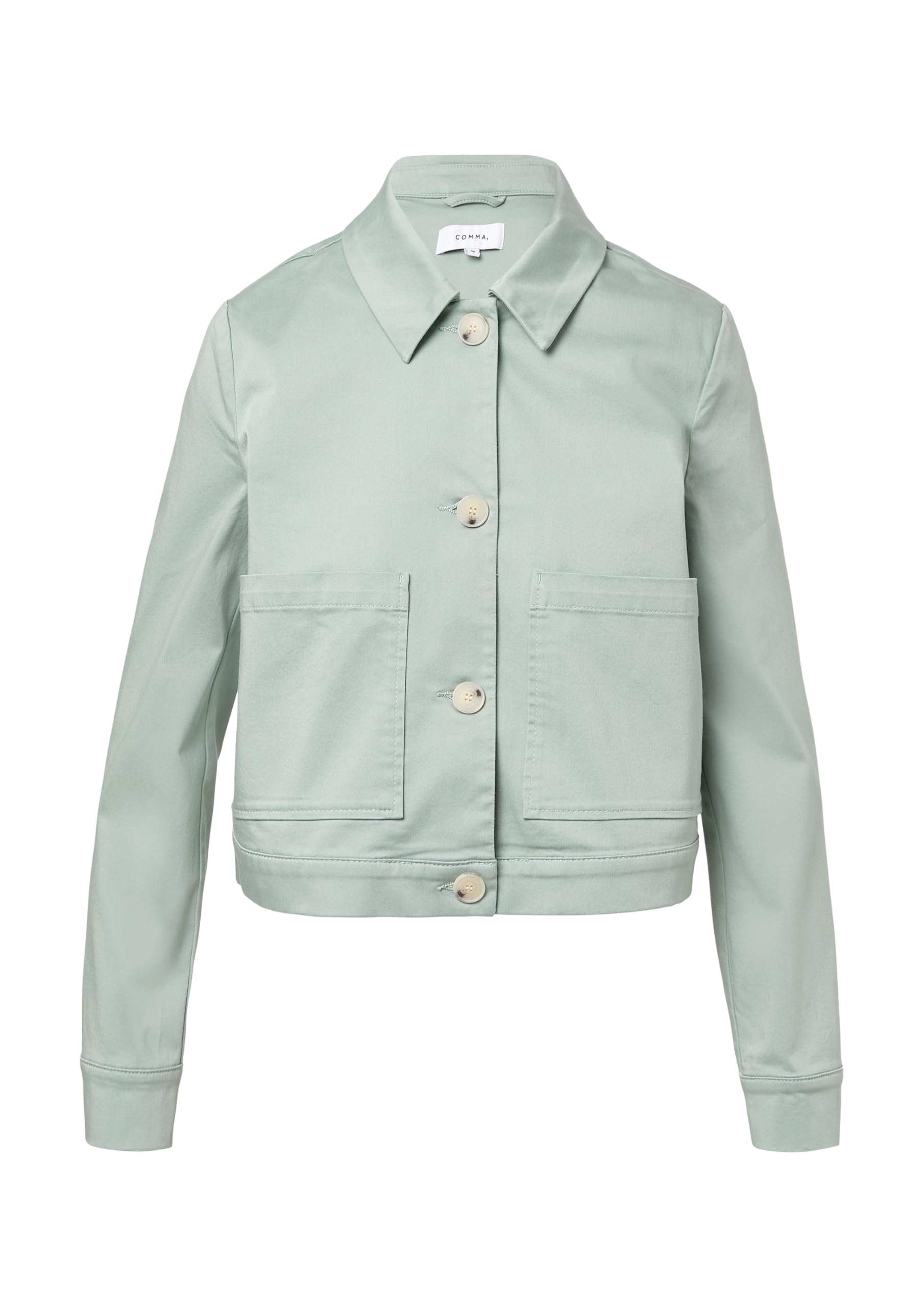 comma-baumwollsatin-jacke-boxy-fit-hemdkragen image 4