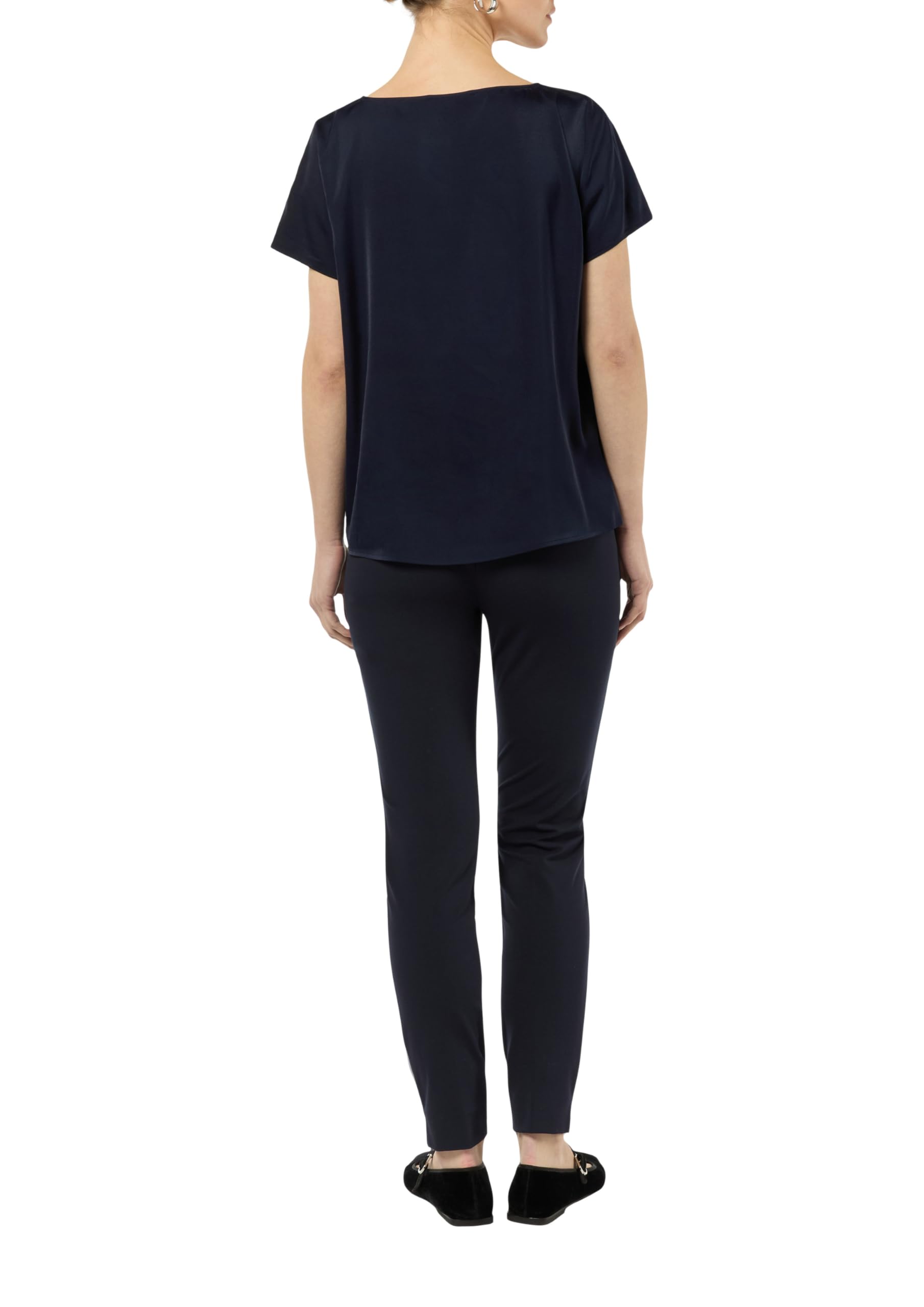comma-satinbluse-damen-elegant-navy-wei-orange image 2