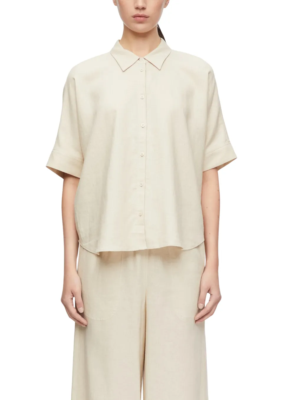 comma-bluse-oversize-beige-gr-34-leinenmix image 1