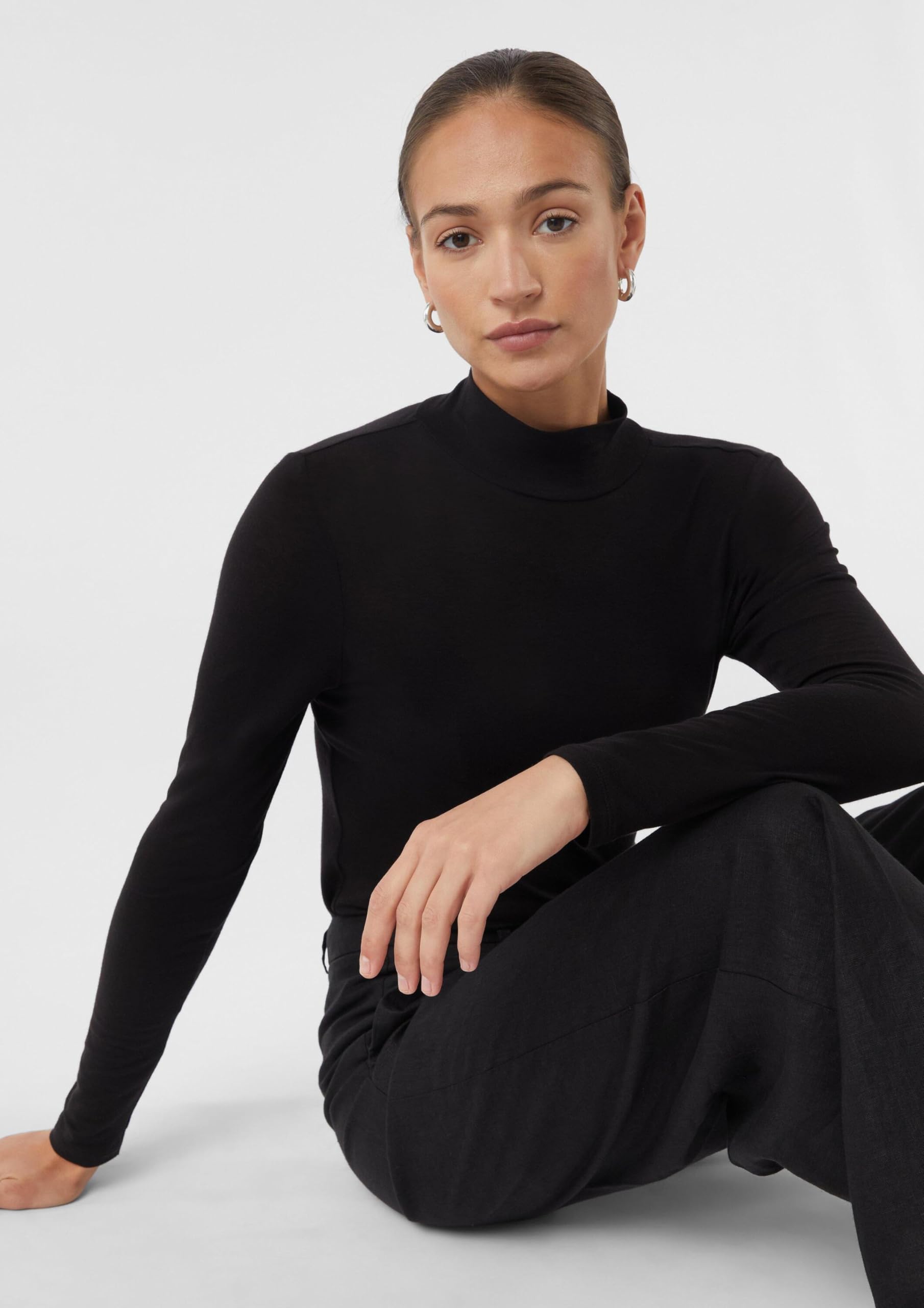 comma-t-shirt-longsleeve-damen-gr-36-schwarz-stehkragen image 7