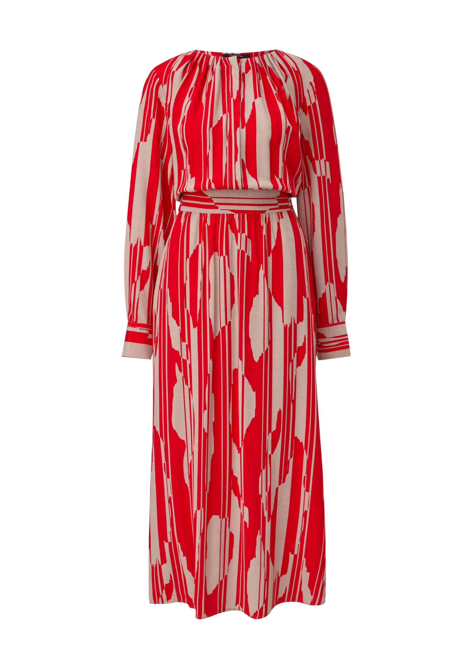 comma-maxikleid-viskose-cr-pe-allover-print-g-rtel image 3