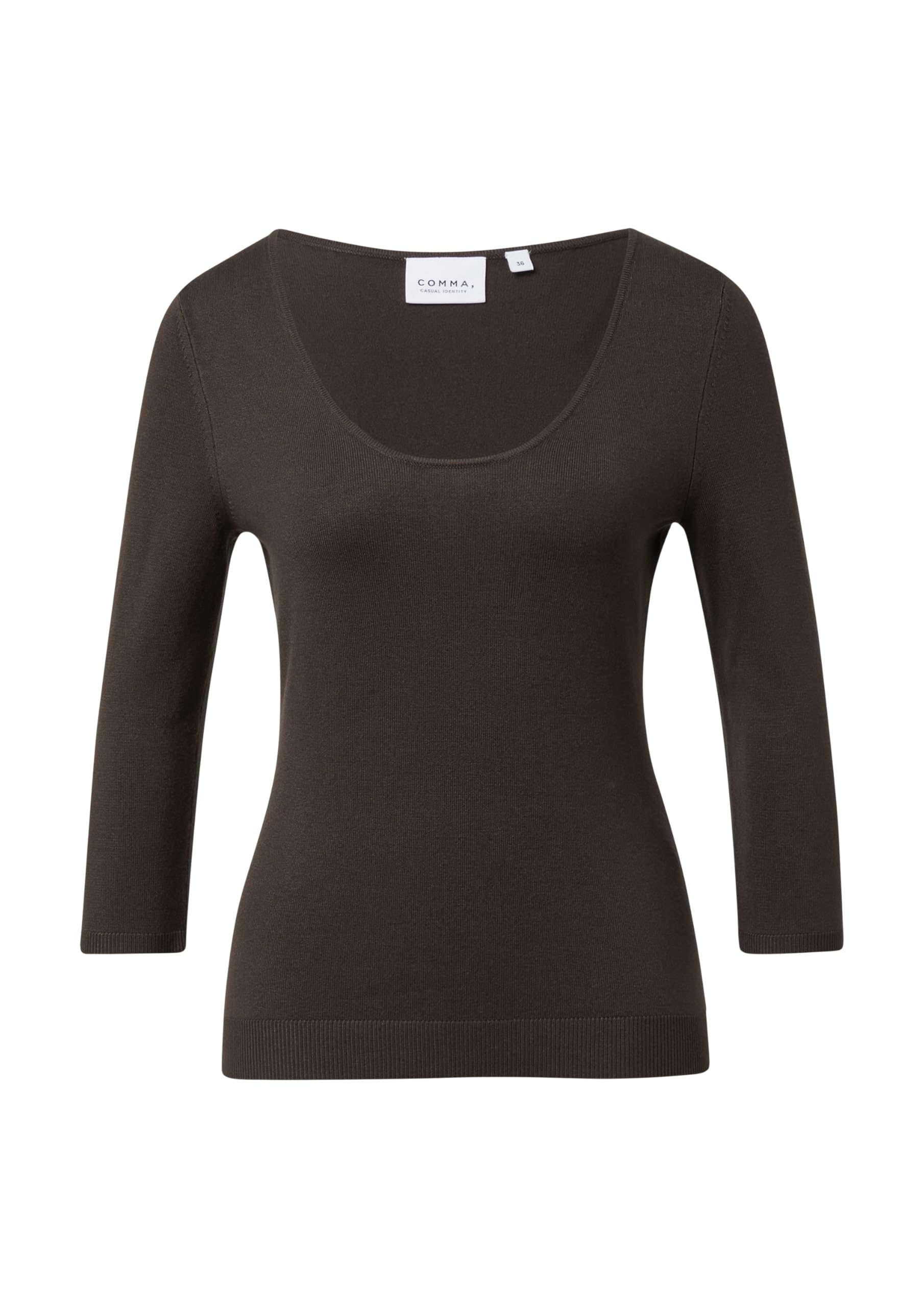 comma-feinstrickpullover-slim-fit-damen-gr-38-dunkelbraun-viskosemix image 3