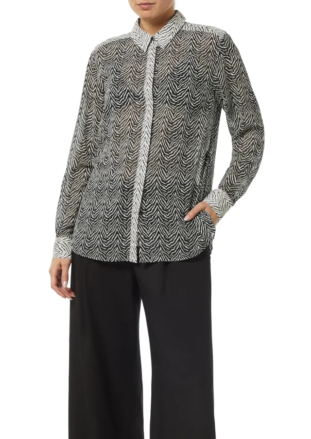 comma-chiffon-bluse-hemdkragen-damen-mit-allover-print image 1