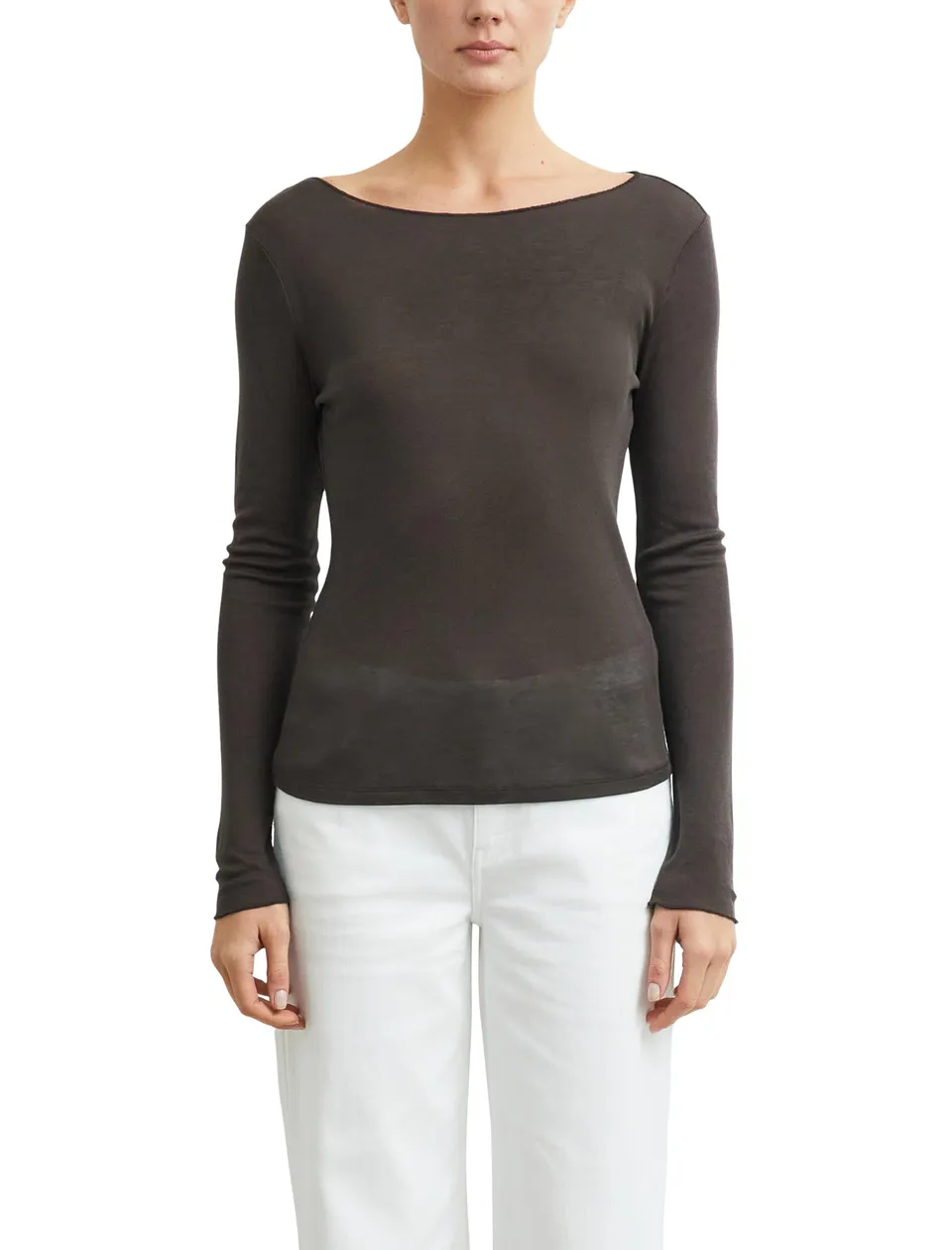 comma-longsleeve-slim-fit-gr-40-dunkelbraun-u-boot image 1