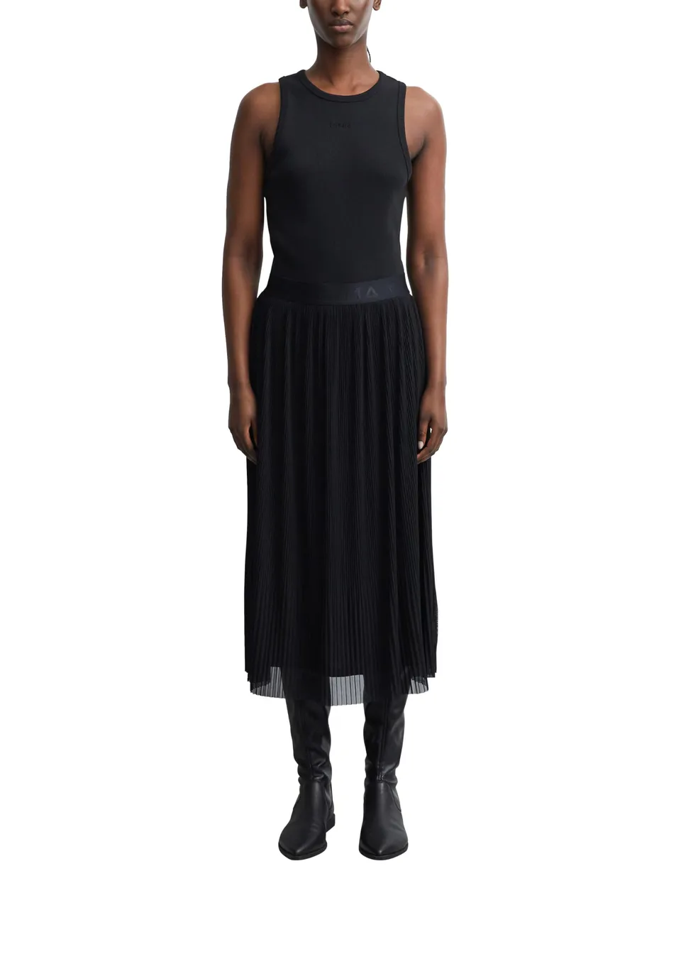 comma-rock-damen-gr-e-38-plissee-midi-mesh-a-shape image 1