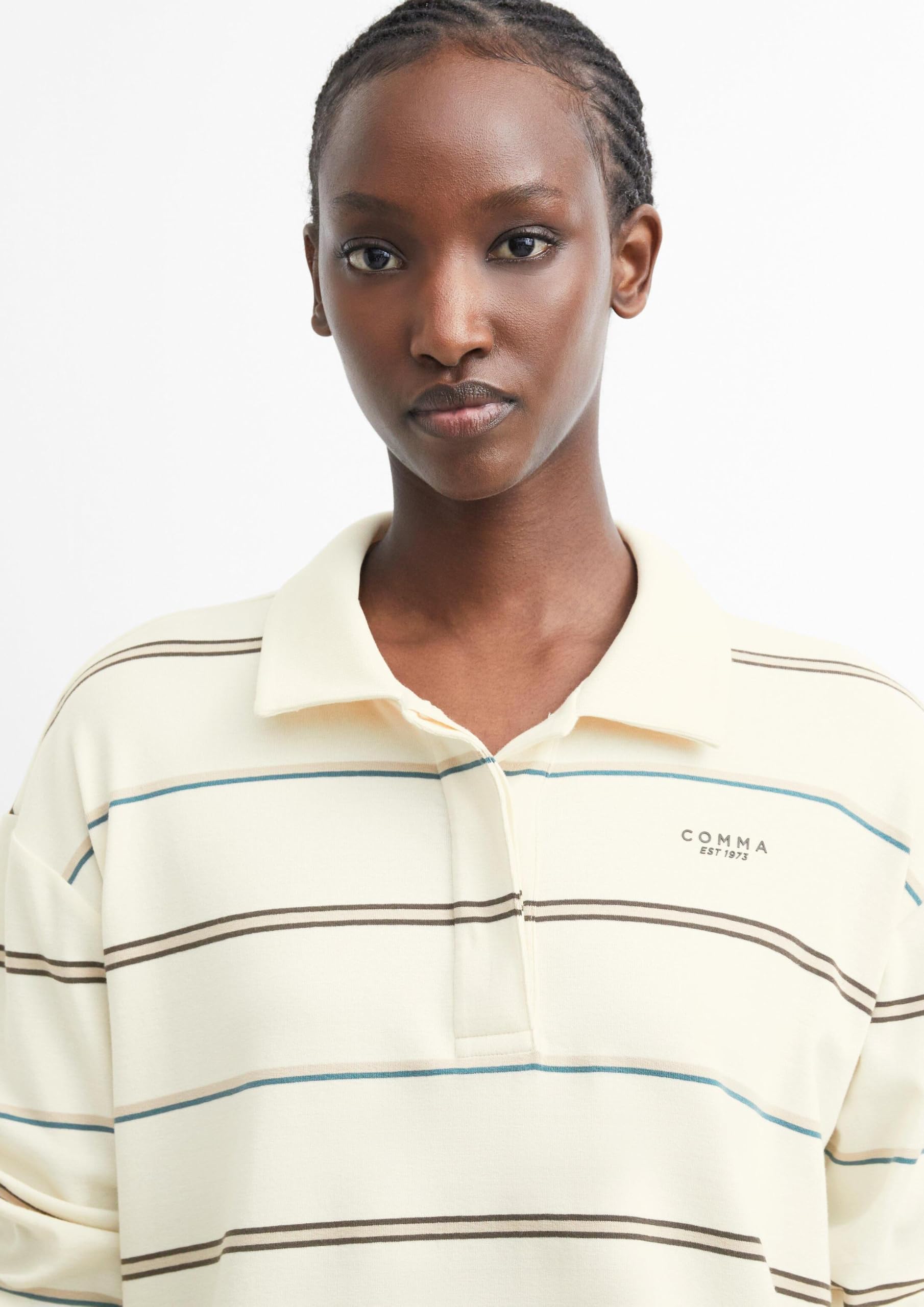 comma-poloshirt-relaxed-fit-jersey-streifen-gr-46 image 3